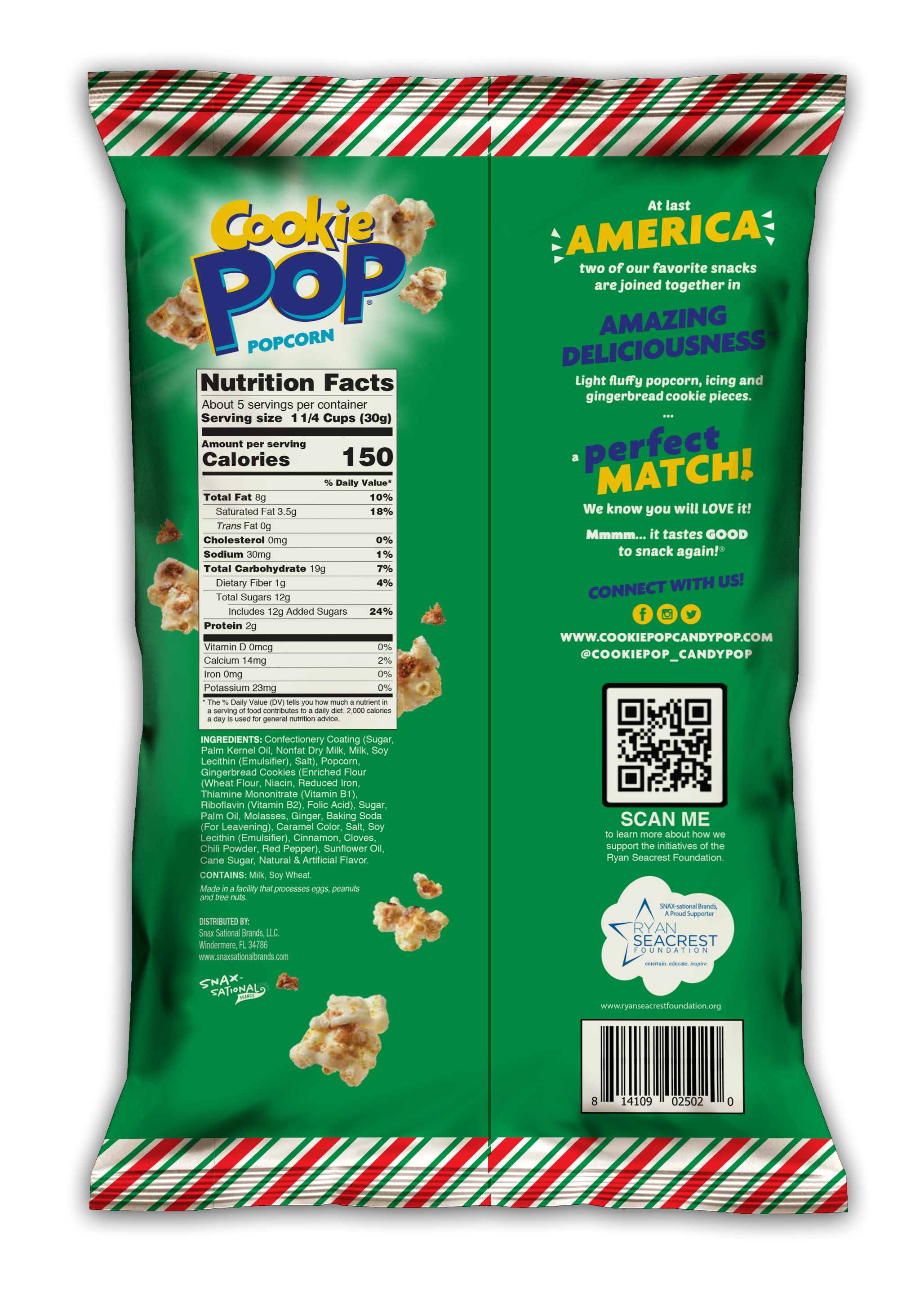 Cookie Pop Gingerbread SEASONAL Popcorn 12 units per case 5.3 oz