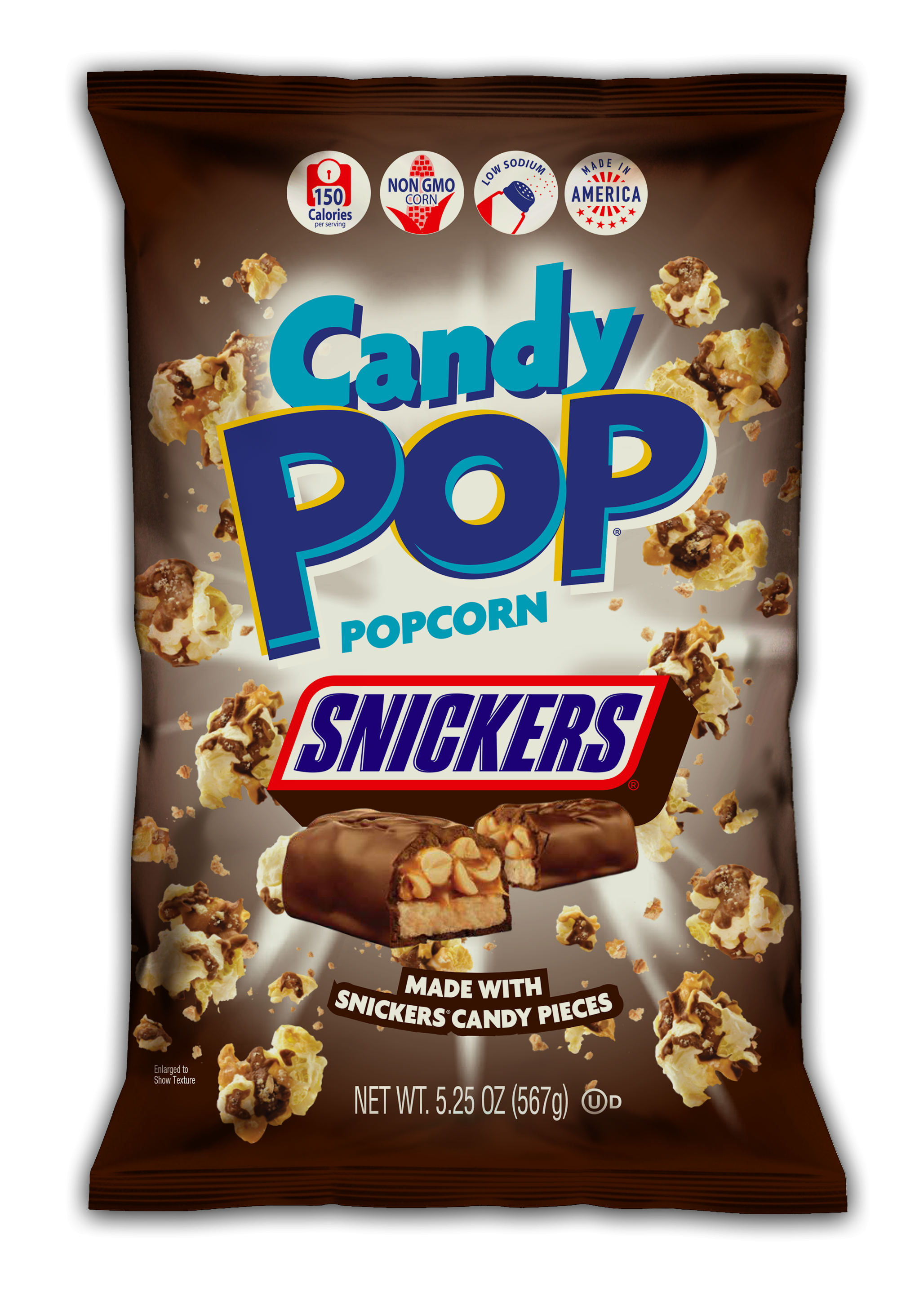 Candy Pop Snickers Popcorn 12 units per case 5.3 oz