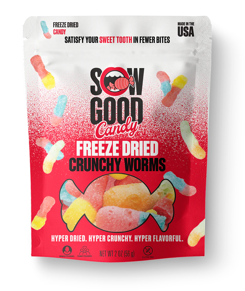 SOW GOOD Freeze Dried Crunchy Worms 24 units per case 1.7 oz