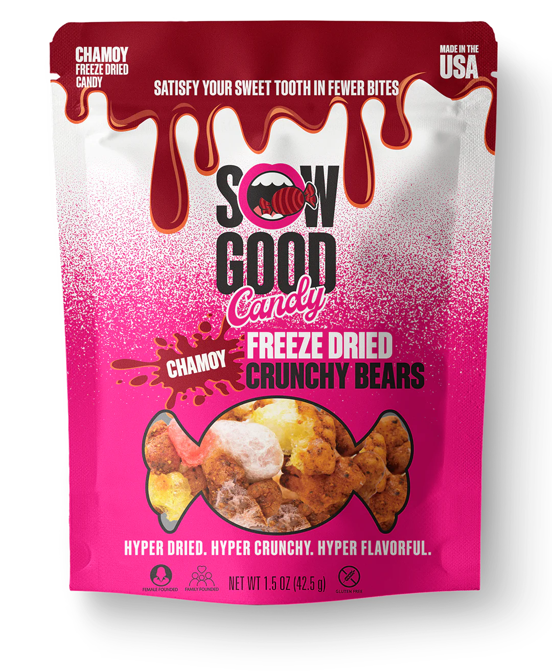 SOW GOOD Freeze Dried Chamoy Crunchy Bears 24 units per case 1.5 oz