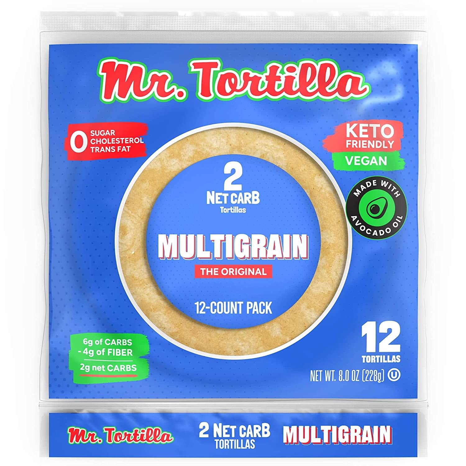 Mr. Tortilla Low Carb 6 Inch Multigrain Tortillas 12 units per case 8.0 oz