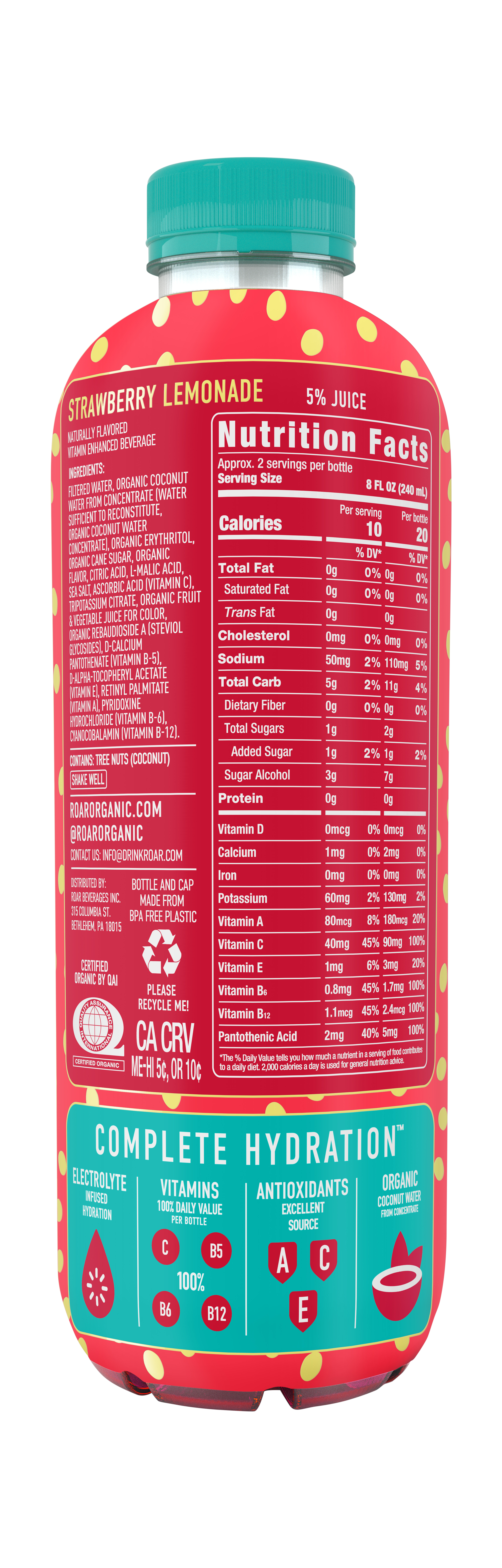 Roar Organic Strawberry Lemonade 1 units per case 18.0 oz