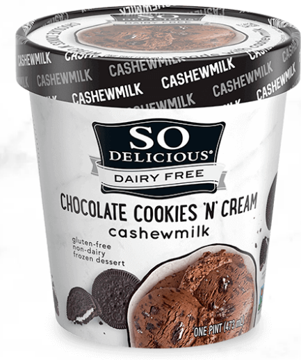 So Delicious Chocolate Cookies 'N' Cream Cashew Milk Non-Dairy Frozen Dessert 16 fl oz 8 units per case 16.0 oz