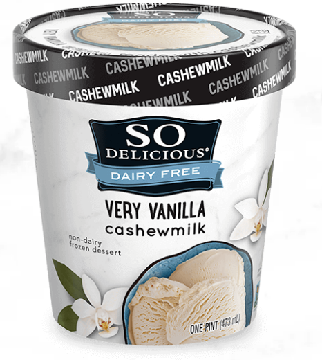 So Delicious Very Vanilla Cashew Milk Non-Dairy Frozen Dessert 16 fl oz 8 units per case 16.0 oz