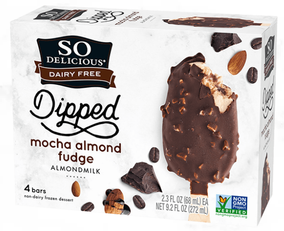 So Delicious Dairy Free Almond Milk - Mocha Almond Fudge Frozen Dessert Bar (4 pack) 6 units per case 9.2 oz