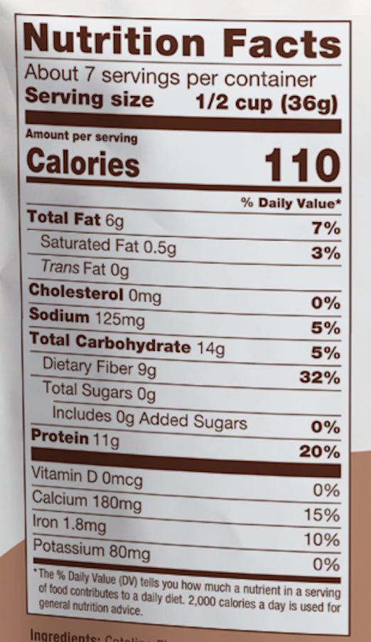 Catalina Snacks Dark Chocolate 6 units per case 9.0 oz Nutrition Info