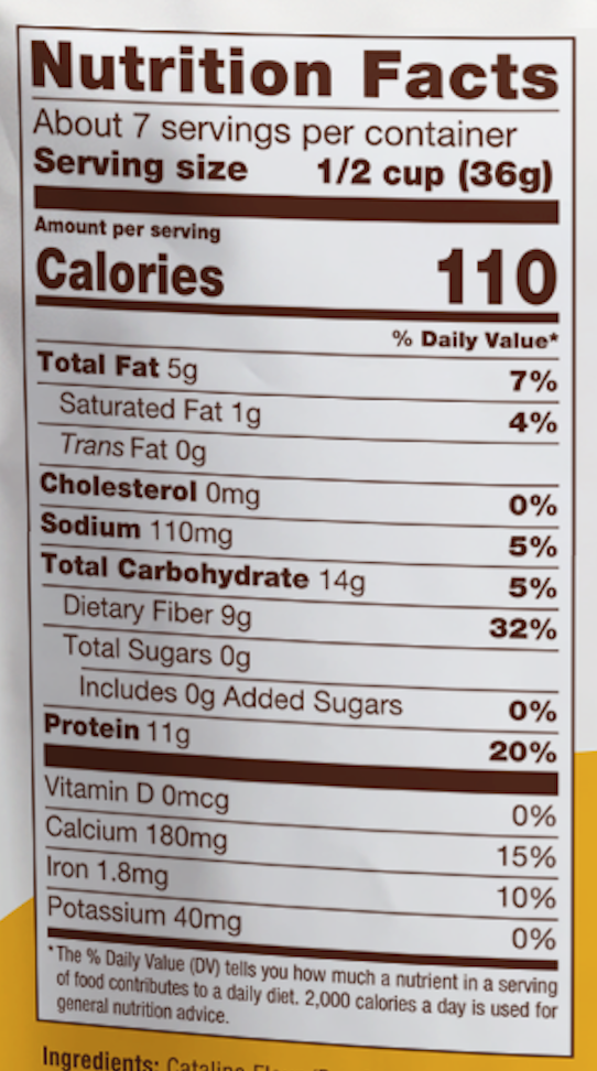Catalina Snacks Honey Graham 6 units per case 9.0 oz Nutrition Info