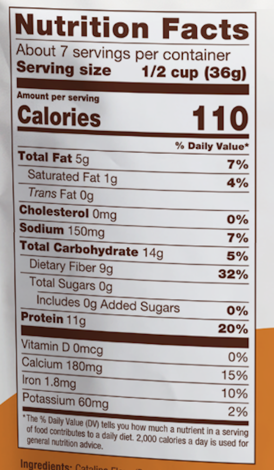 Catalina Snacks Chocolate Peanut Butter 6 units per case 9.0 oz Nutrition Info