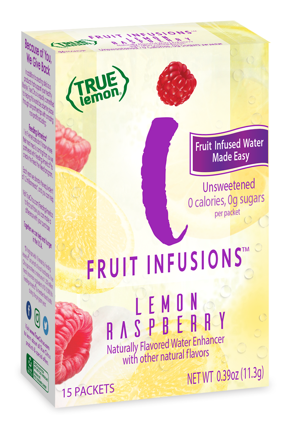 True Citrus True Lemon Fruit Infusions Lemon Raspberry 12 units per case 0.1 oz