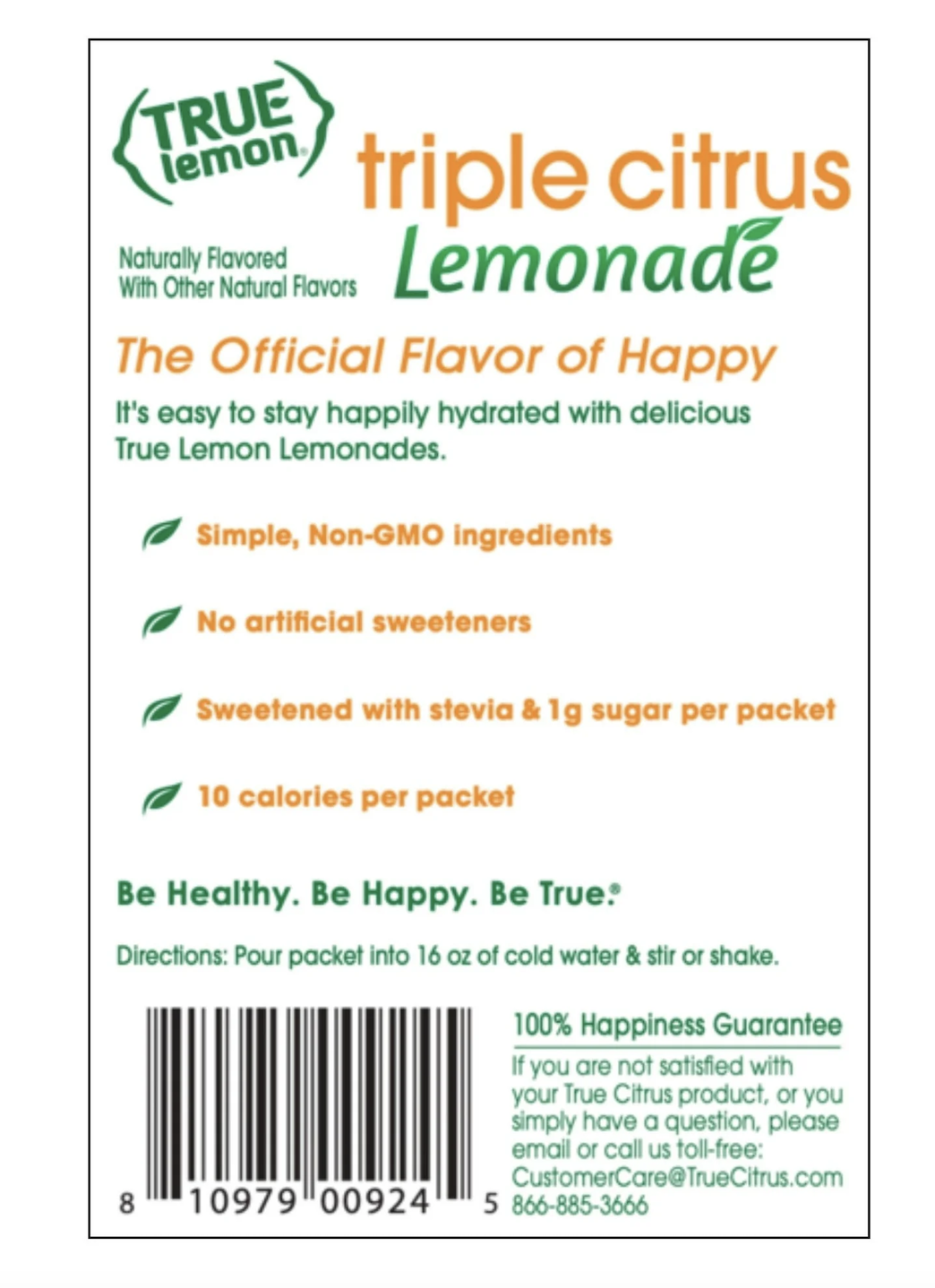 True Lemon Triple Citrus Lemonade 12 units per case 1.1 oz 12 units per case 1.1 oz Product Label