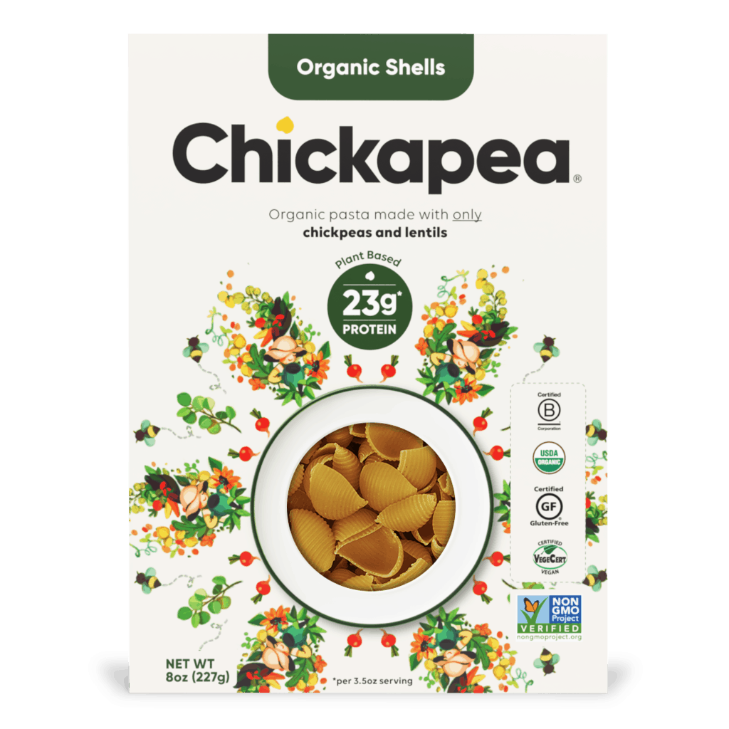 Chickapea Organic Chickpea and Lentil Pasta - Shells 6 units per case 227 g