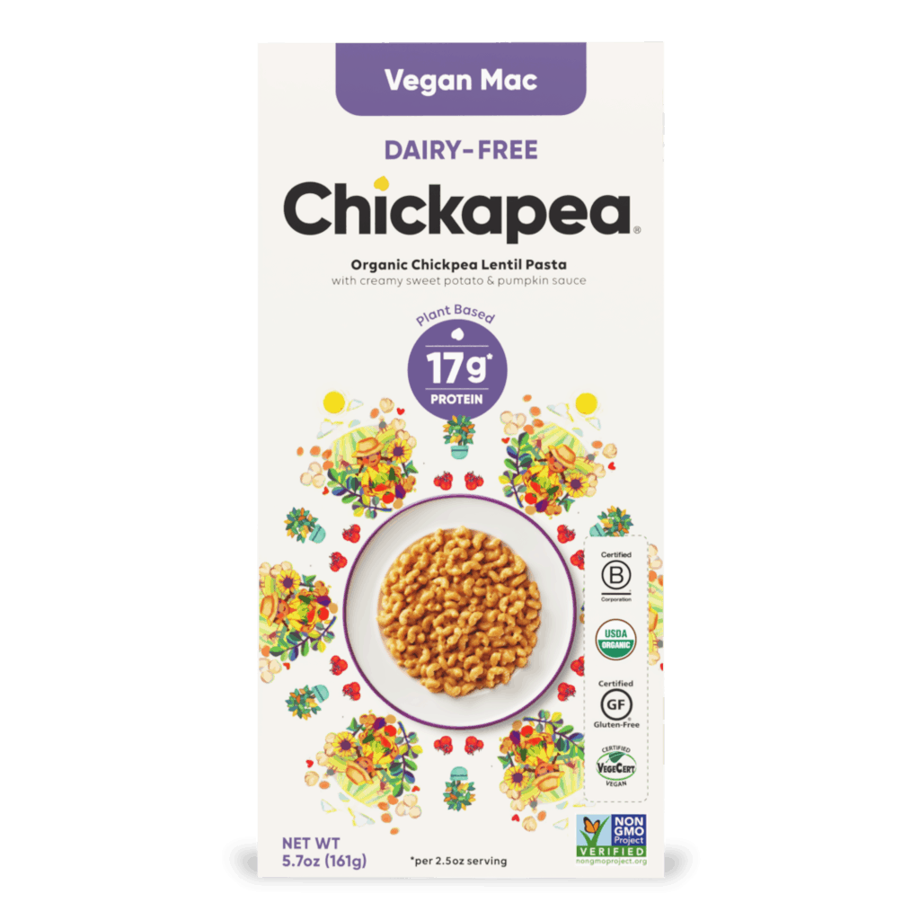 Chickapea Organic Chickpea and Lentil Pasta Mac- Elbows Creamy Vegetable Based Vegan Sauce 6 units per case 162 g