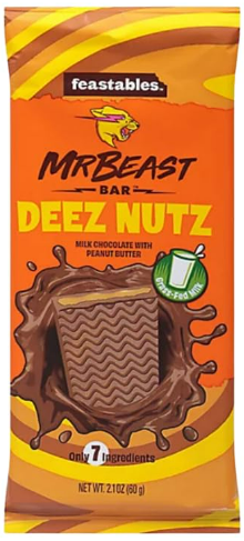 Deez Nuts Peanut Butter Milk Chocolate Bar 60g 180 units per case 2.2 oz