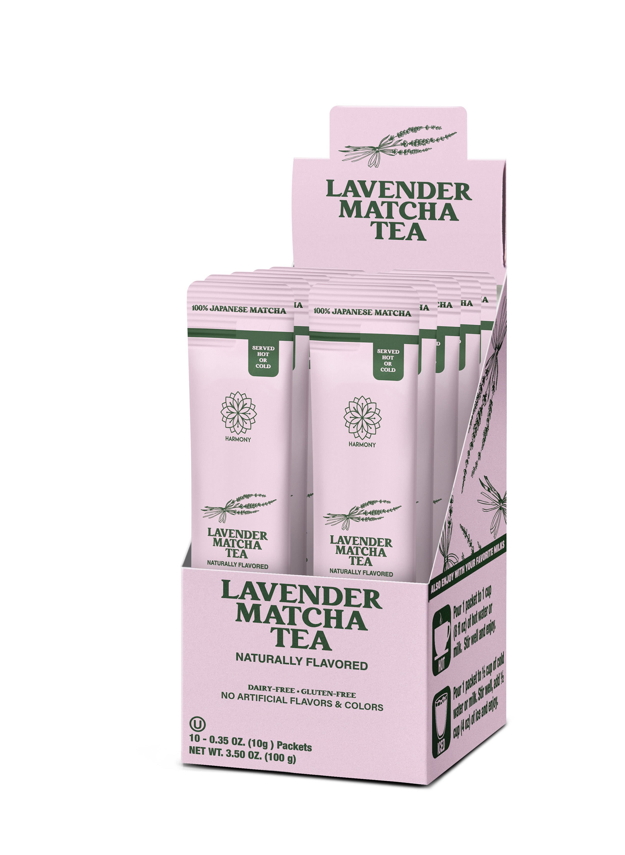 HARMONY Lavender Matcha Tea 10 pack -CASE 6 units per case 0.4 oz