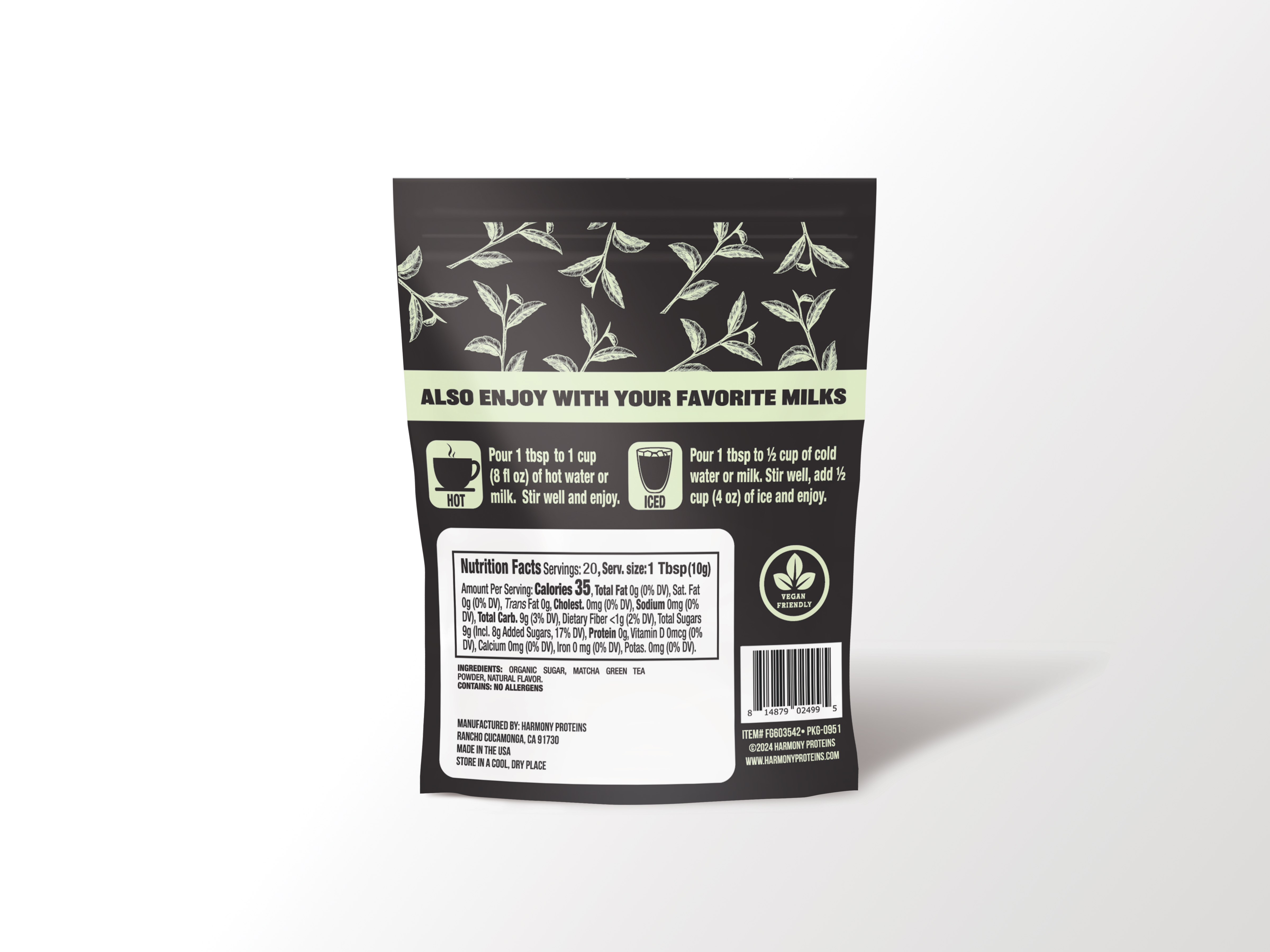 HARMONY Yuzu Matcha Tea Gusset Bag -CASE 6 units per case 0.4 oz