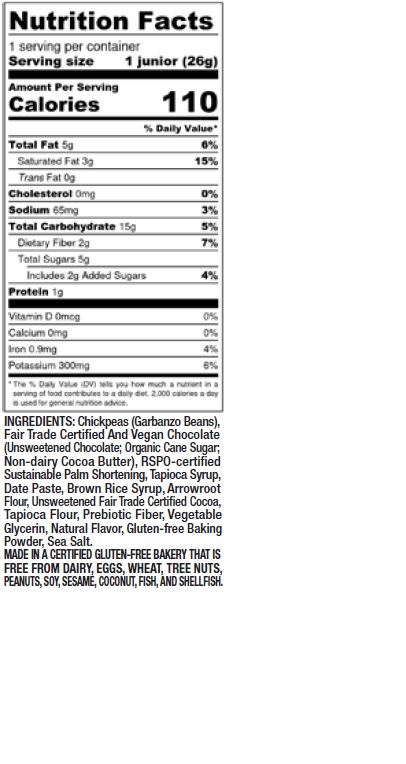 Chocolate Brownie Juniors 6 units per case 4.5 oz Nutrition Info