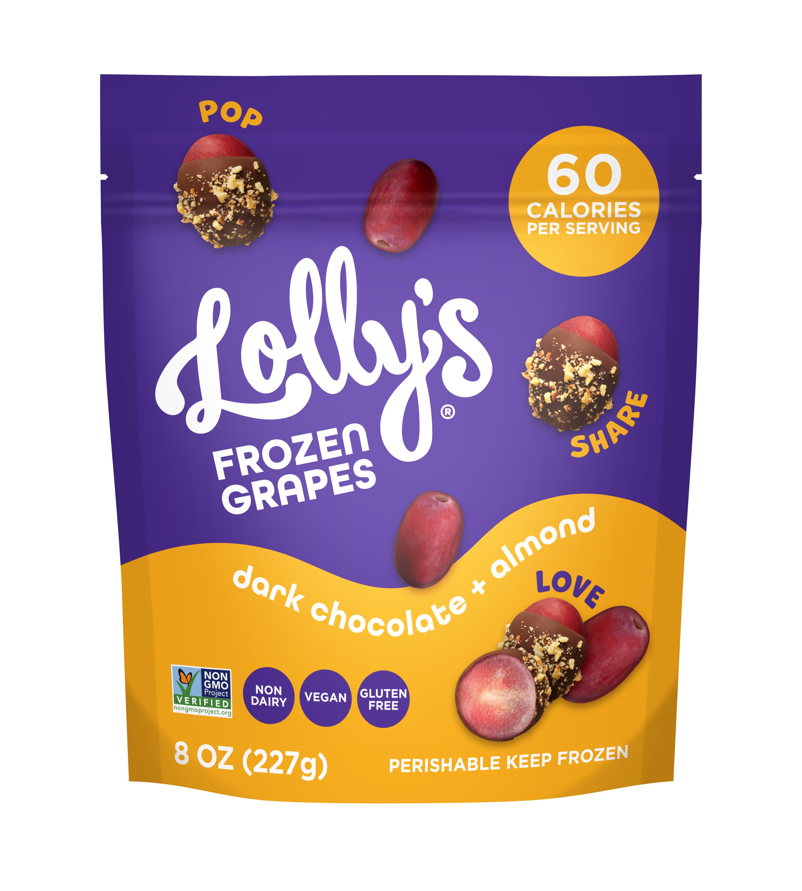 Lolly's Frozen Grapes Dark Chocolate + Almond 6 units per case 8.0 oz