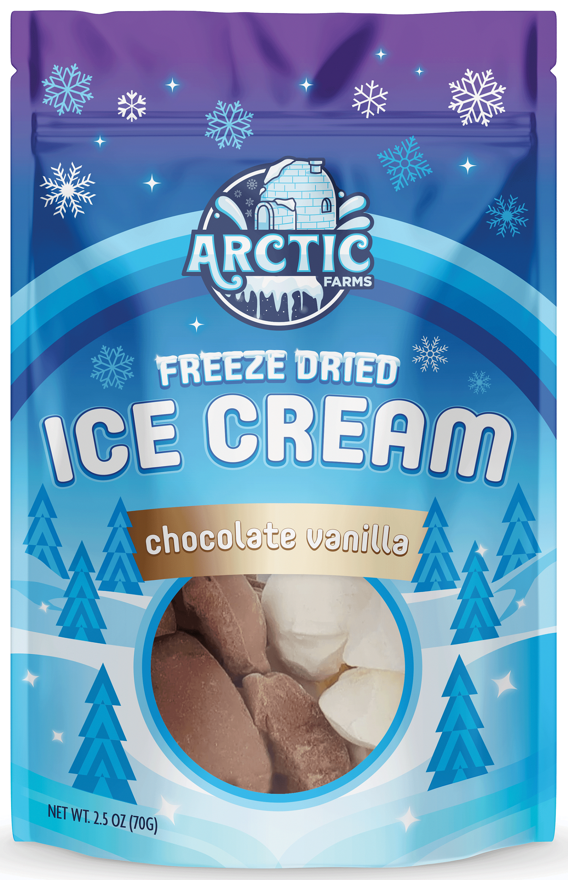 Freeze Dried Ice Cream That Does Not Melt (Chocolate Vanilla) (2.5oz) 12 units per case