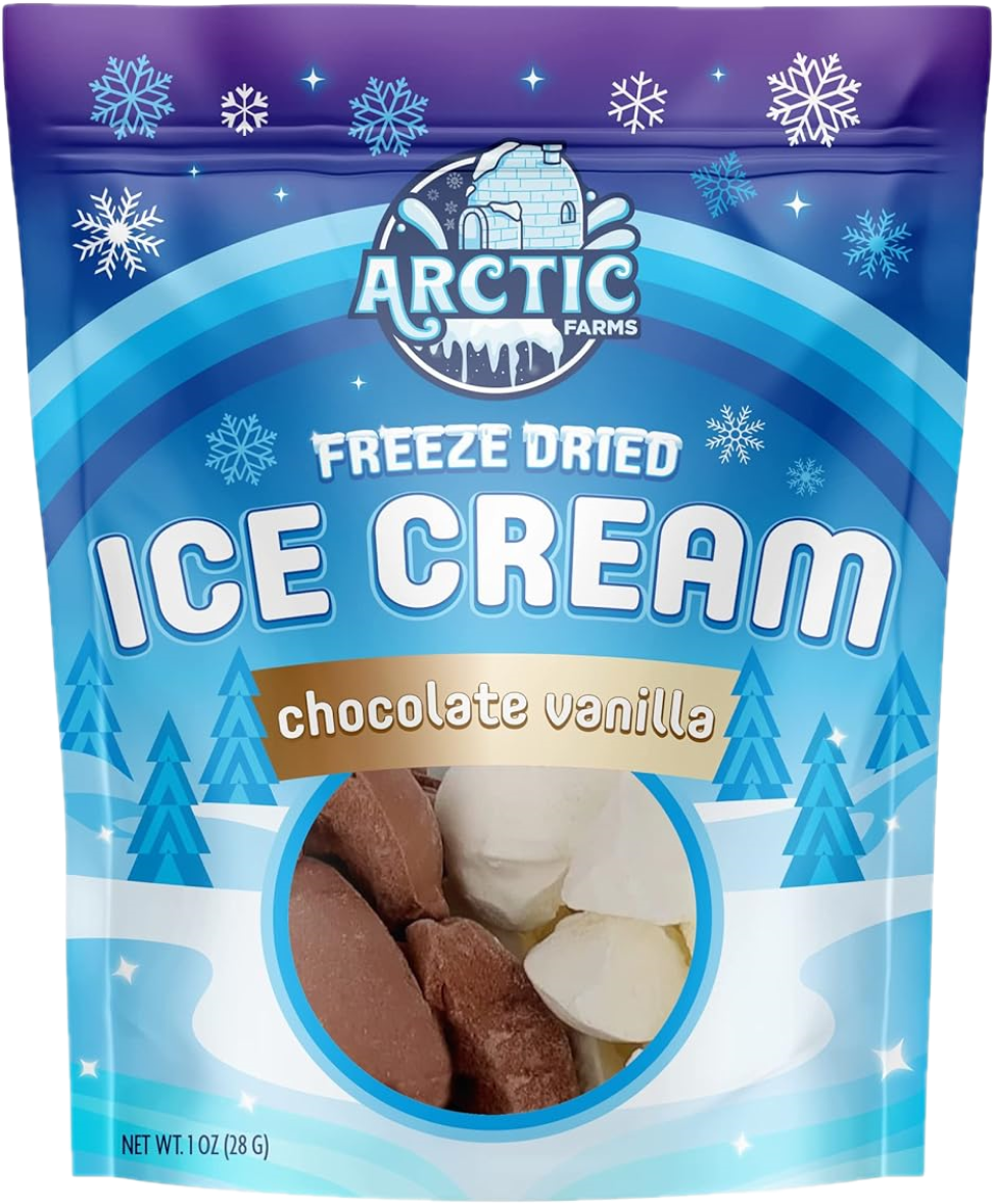 Freeze Dried Ice Cream That Does Not Melt (Chocolate Vanilla) (1oz) 12 units per case