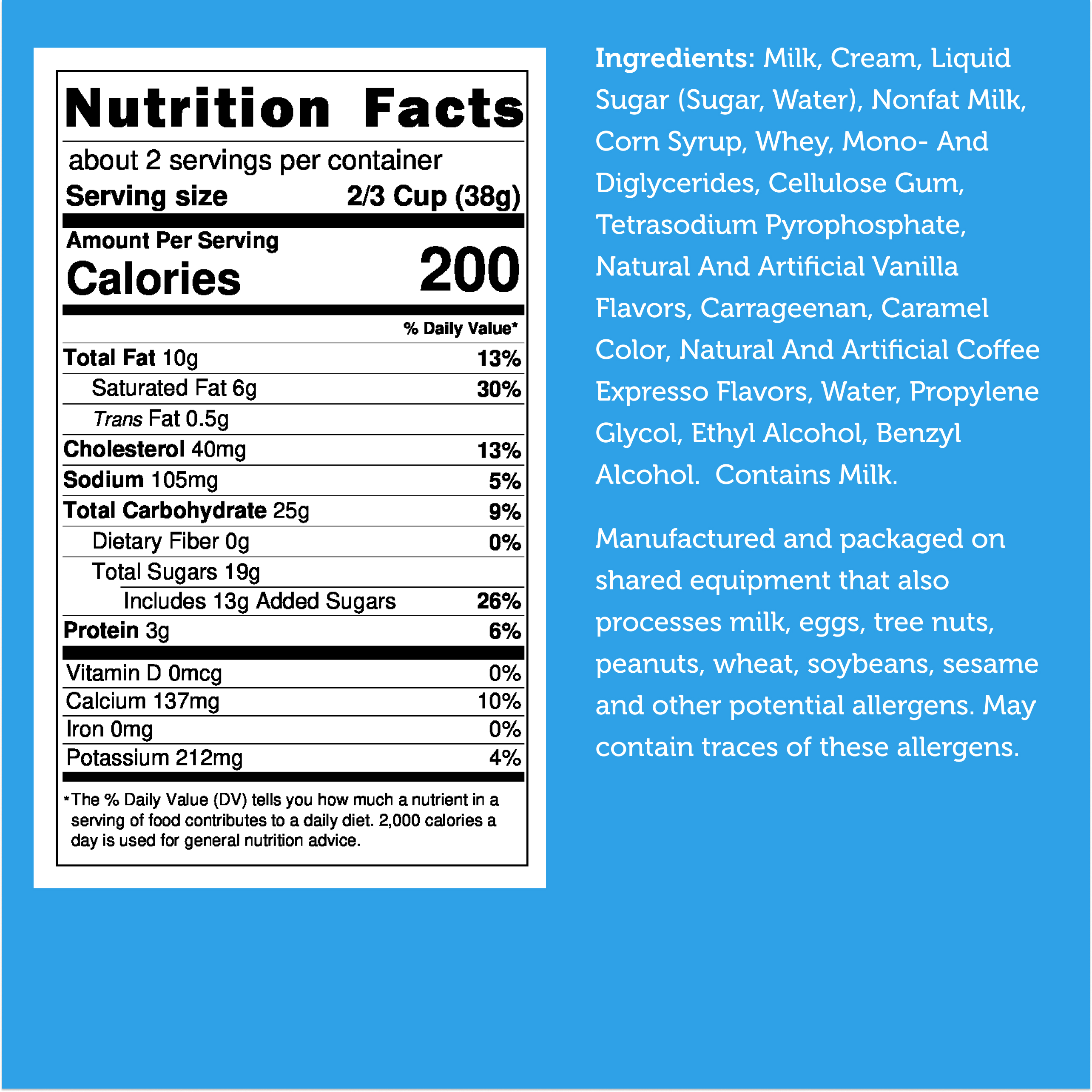 Freeze Dried Ice Cream That Does Not Melt (Coffee) (2.5oz) 12 units per case