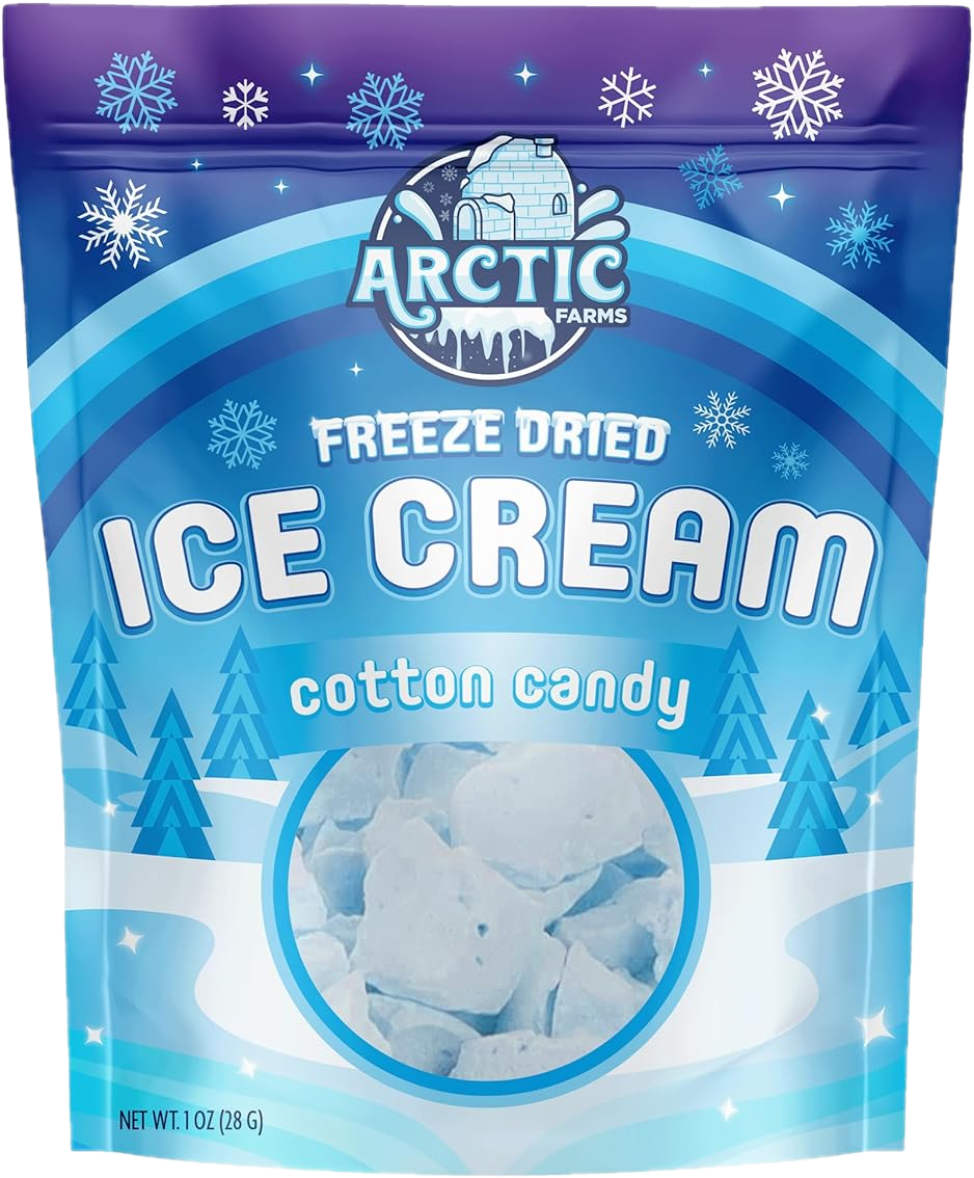 Freeze Dried Ice Cream That Does Not Melt (Cotton Candy Blue) (1oz) 12 units per case