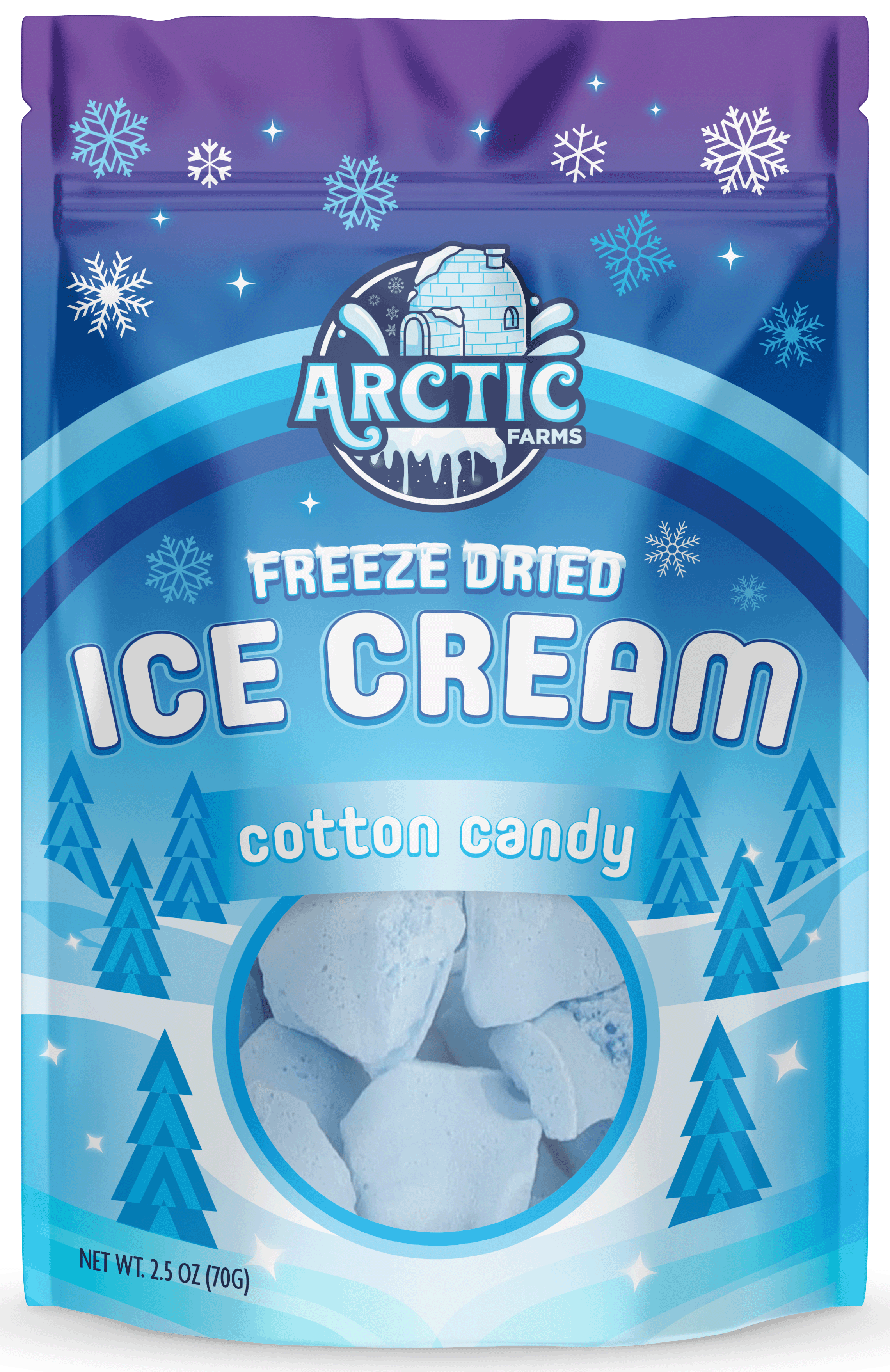 Freeze Dried Ice Cream That Does Not Melt (Cotton Candy Blue) (2.5oz) 12 units per case