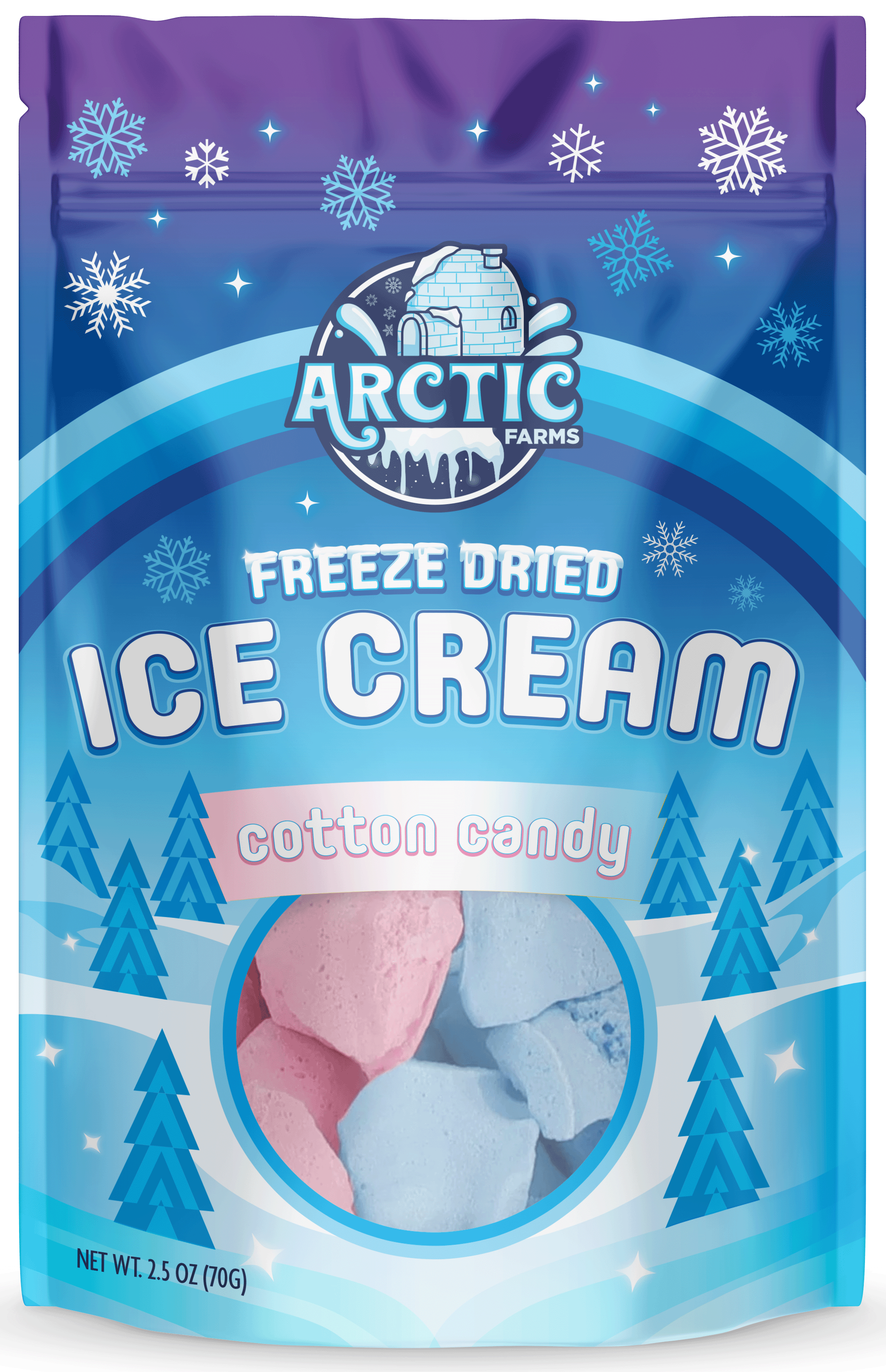 Freeze Dried Ice Cream That Does Not Melt (Cotton Candy Mix) (2.5oz) 12 units per case