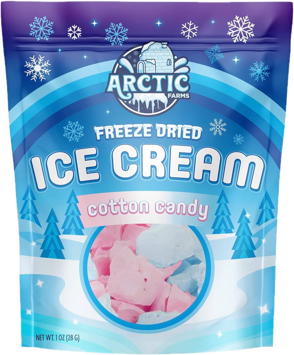 Freeze Dried Ice Cream That Does Not Melt (Cotton Candy Mix) (1oz) 12 units per case