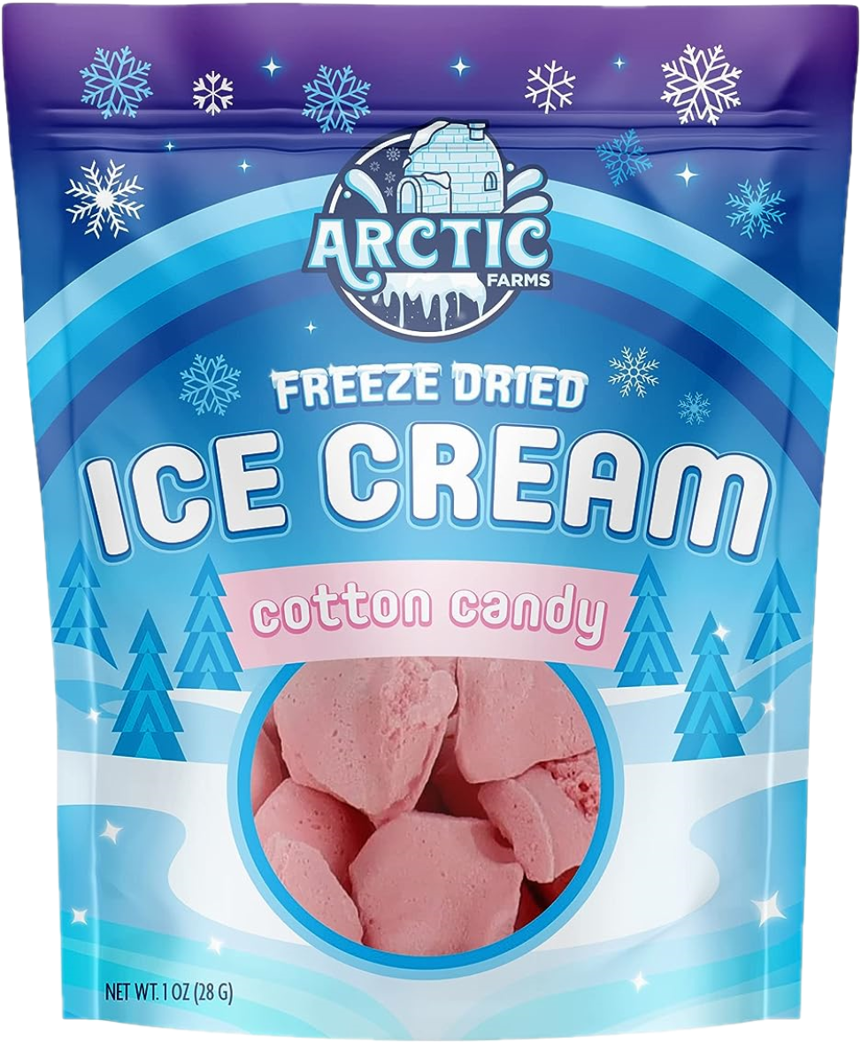 Freeze Dried Ice Cream That Does Not Melt (Cotton Candy Pink) (1oz) 12 units per case