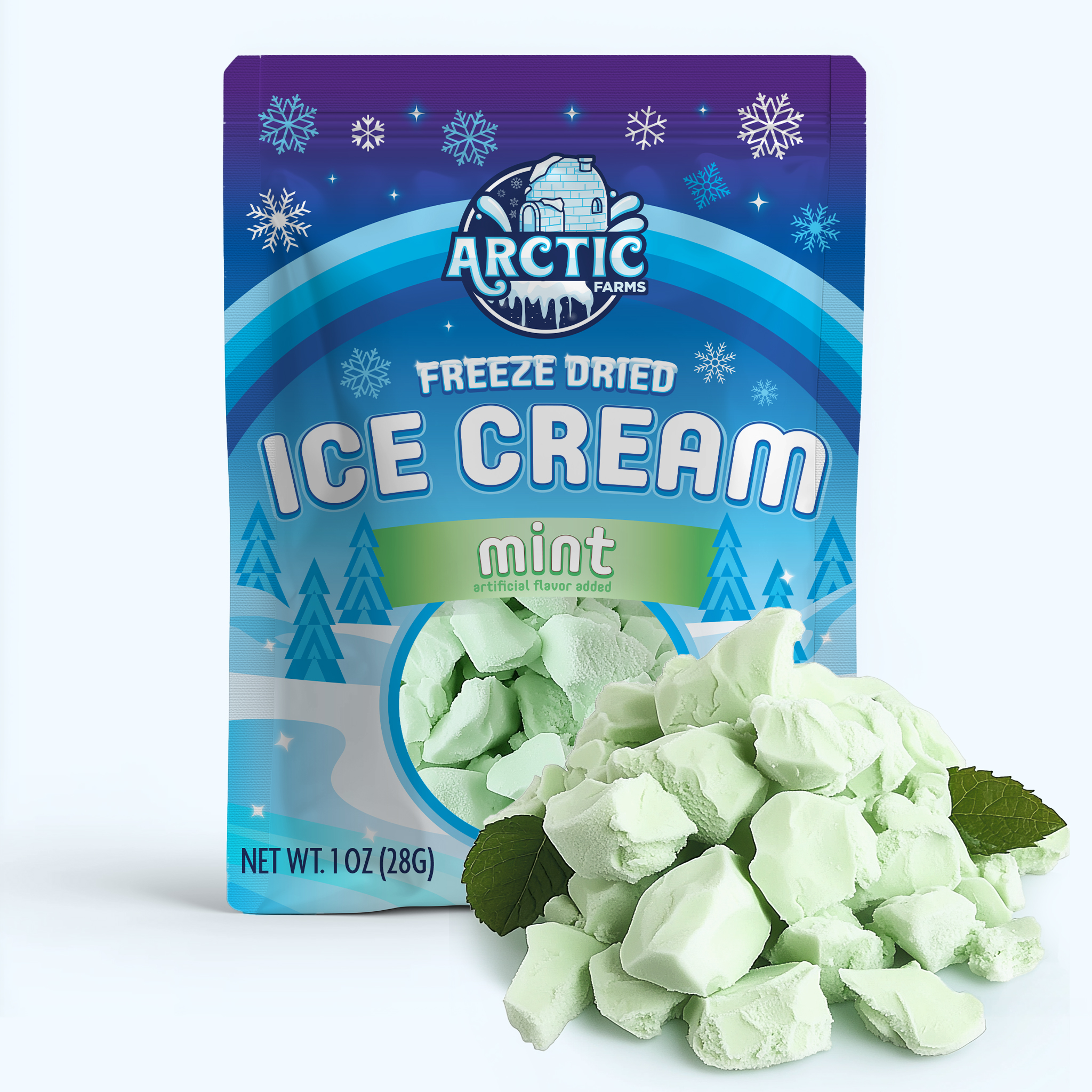 Freeze Dried Ice Cream That Does Not Melt (Mint) (1oz) 24 units per case 1.0 oz