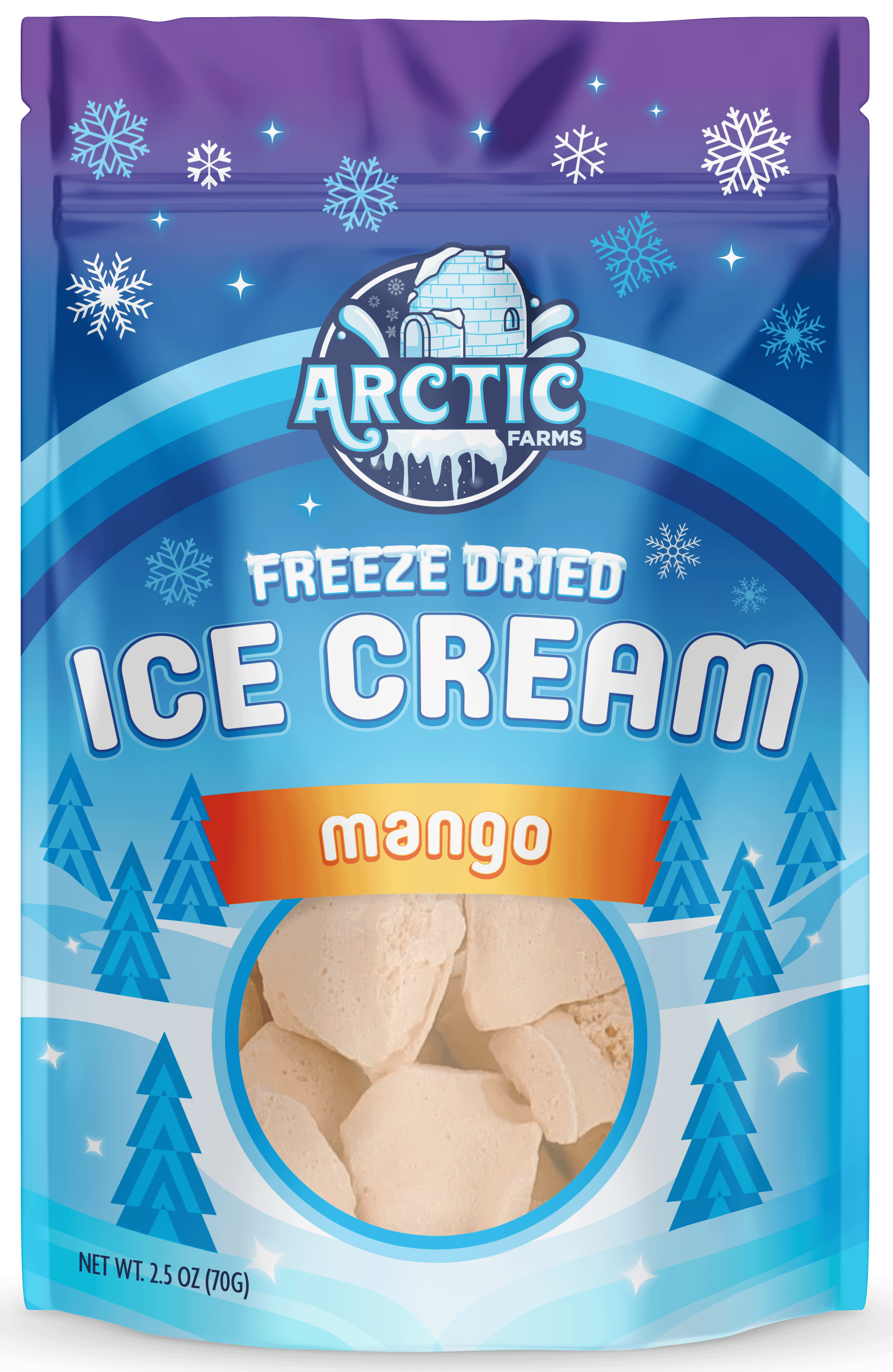 Freeze Dried Ice Cream That Does Not Melt (Mango) (2.5oz) 12 units per case