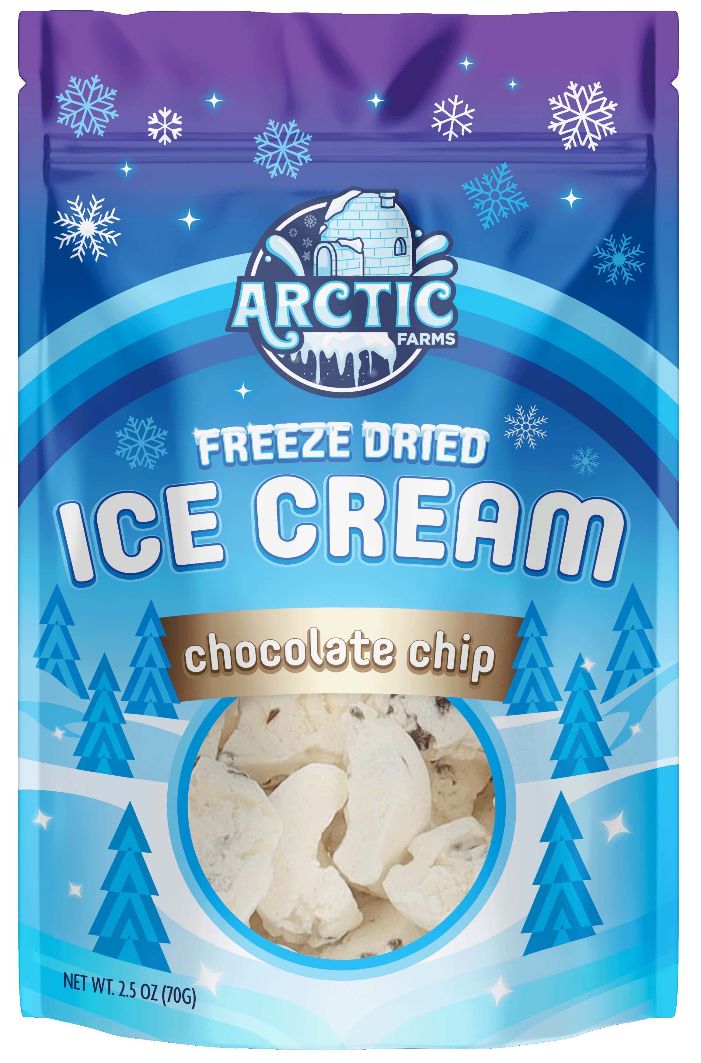 Freeze Dried Ice Cream That Does Not Melt (Chocolate Chip) (2.5oz) 12 units per case