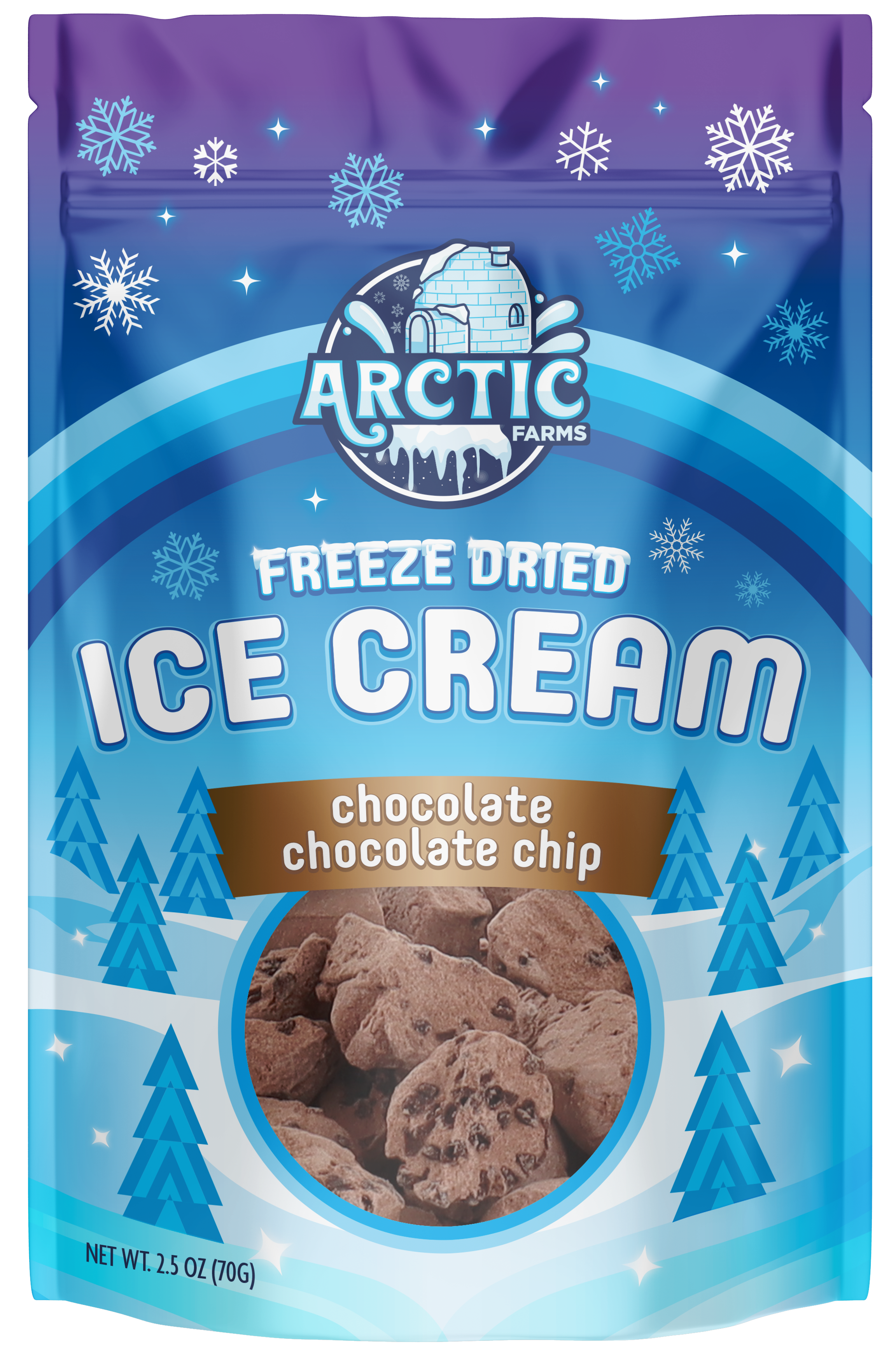 Freeze Dried Ice Cream That Does Not Melt (Chocolate Chocolate Chip) (2.5oz) 12 units per case