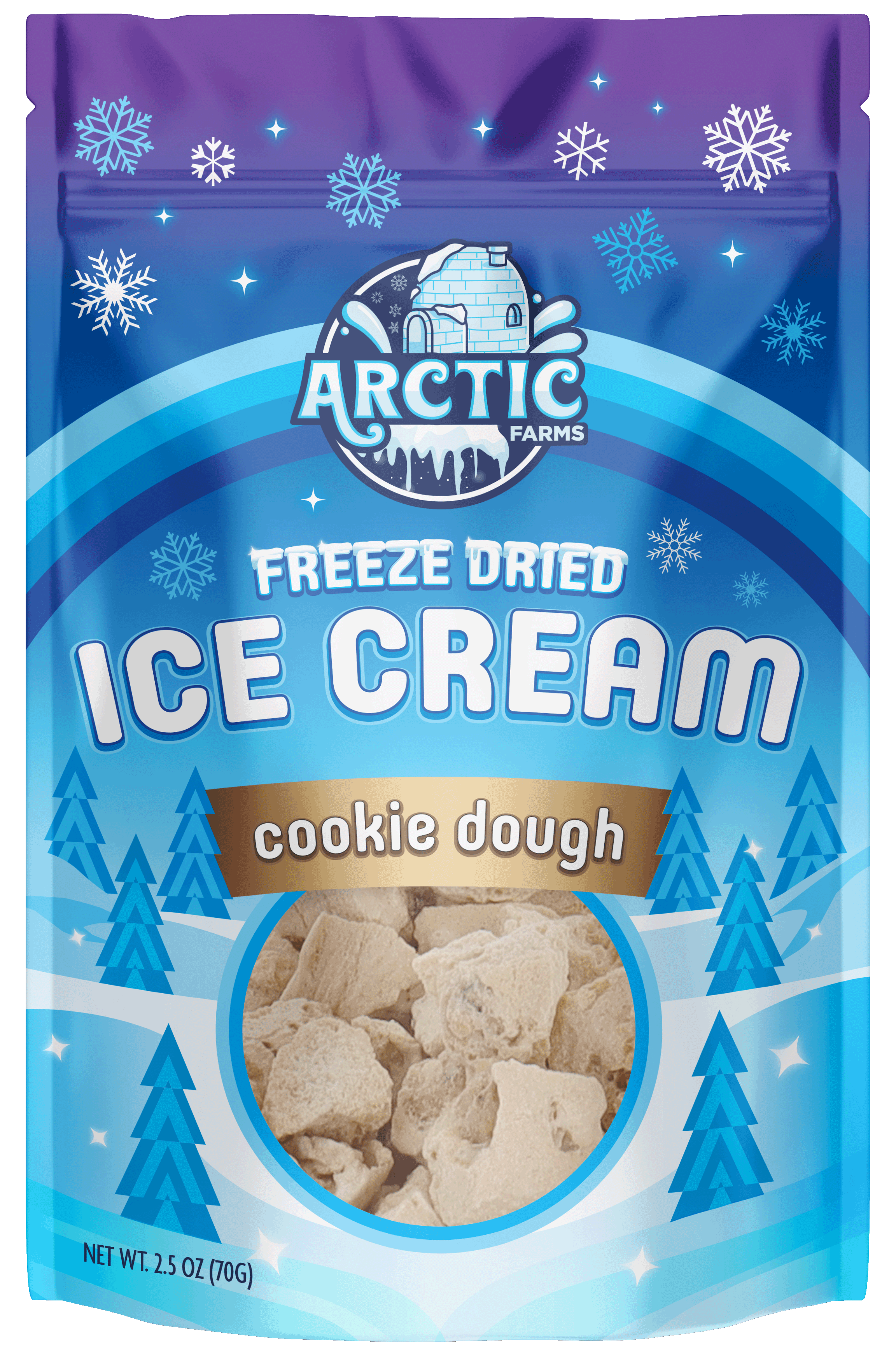 Freeze Dried Ice Cream That Does Not Melt (Cookie Dough) (2.5oz) 12 units per case