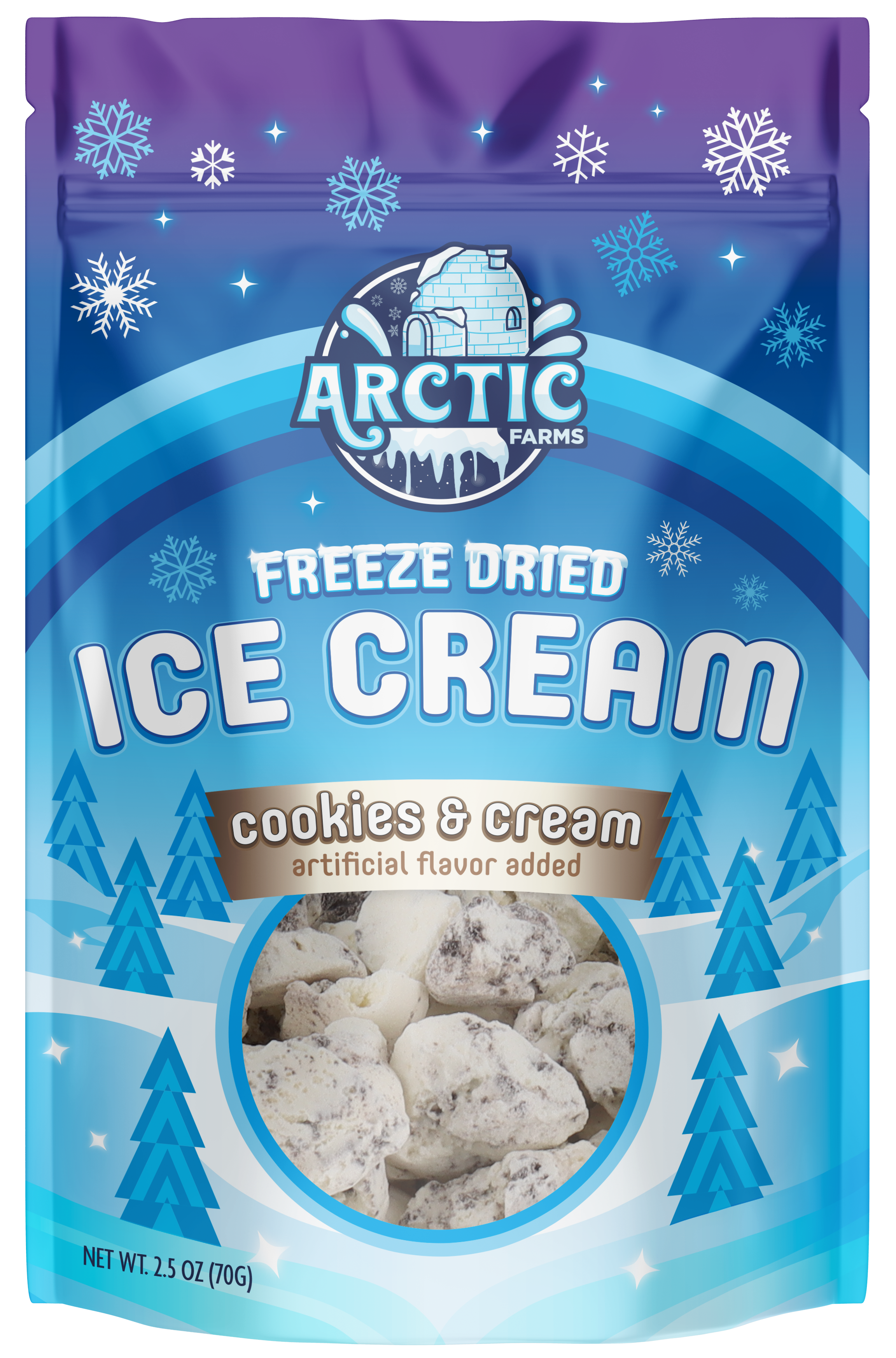 Freeze Dried Ice Cream That Does Not Melt (Cookies & Cream) (2.5oz) 12 units per case