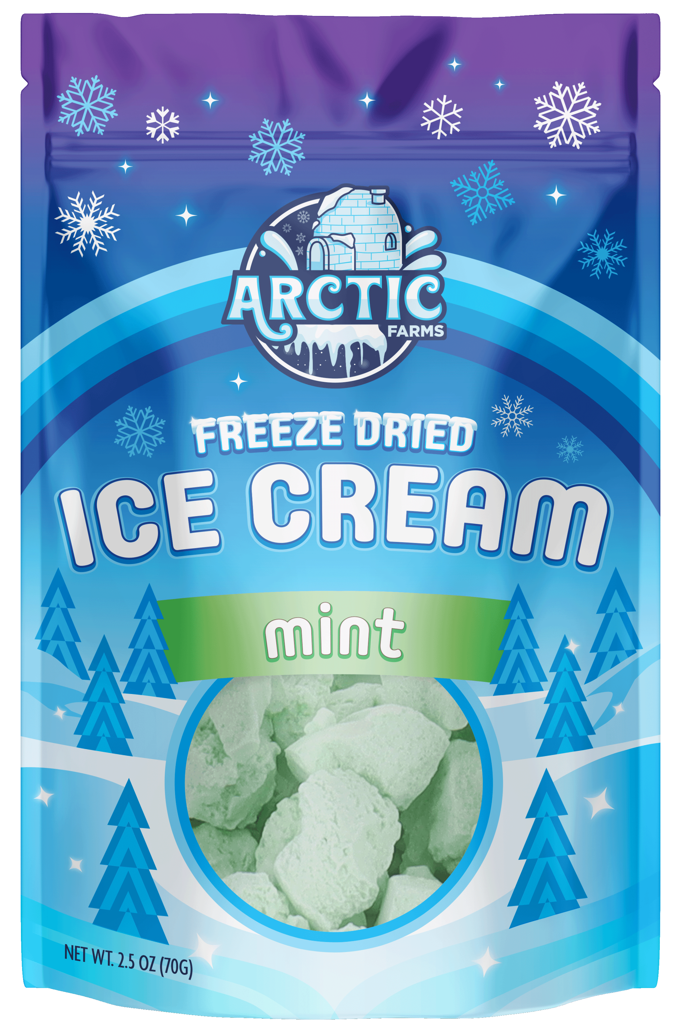 Freeze Dried Ice Cream That Does Not Melt (Mint) (2.5oz) 12 units per case