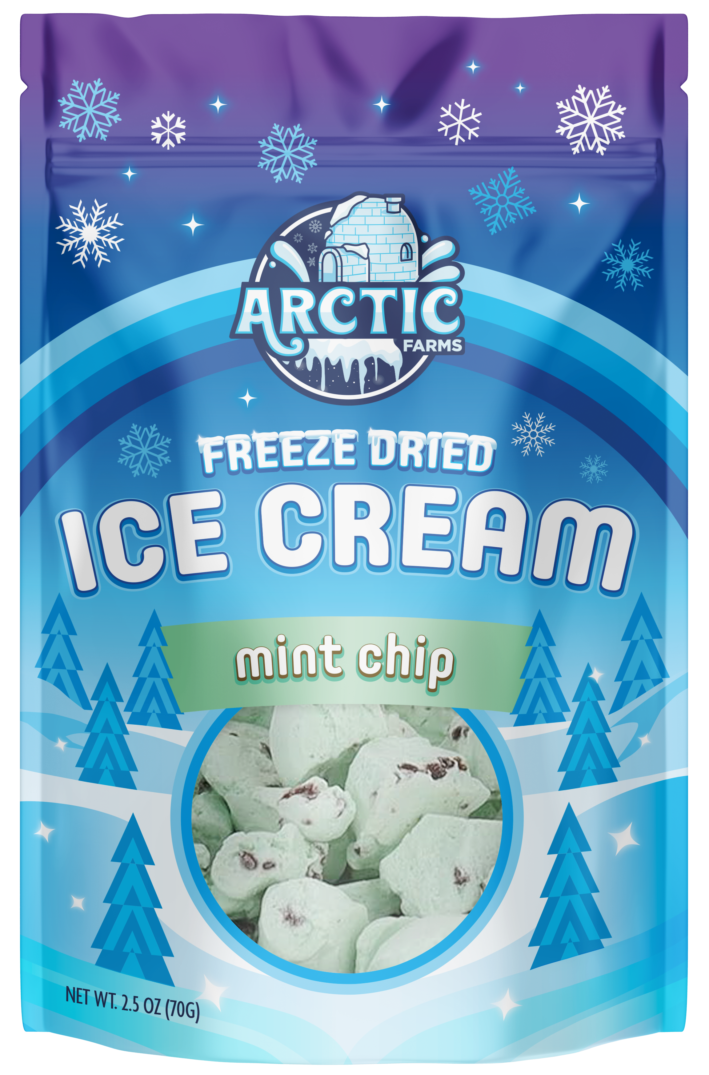 Freeze Dried Ice Cream That Does Not Melt (Mint Chip) (2.5oz) 12 units per case