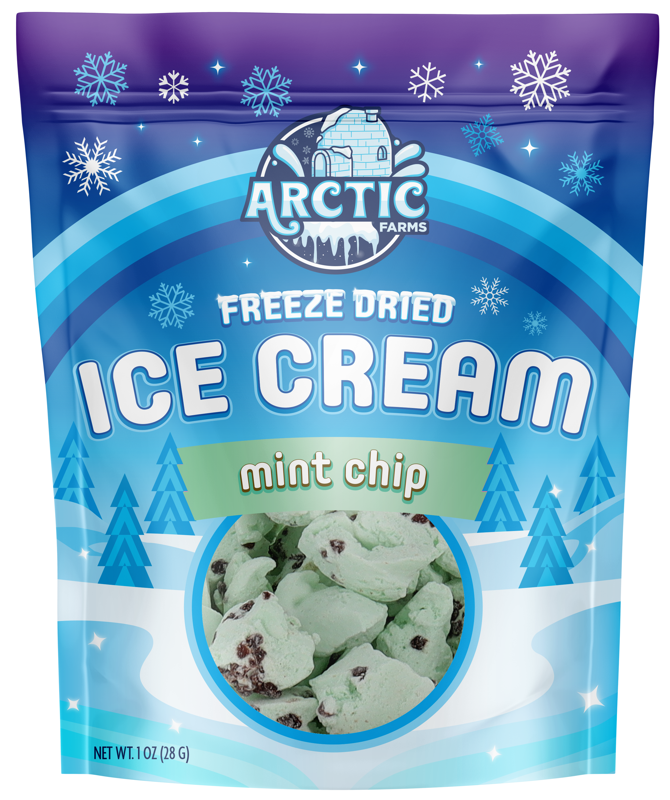 Freeze Dried Ice Cream That Does Not Melt (Mint Chip) (1oz) 12 units per case