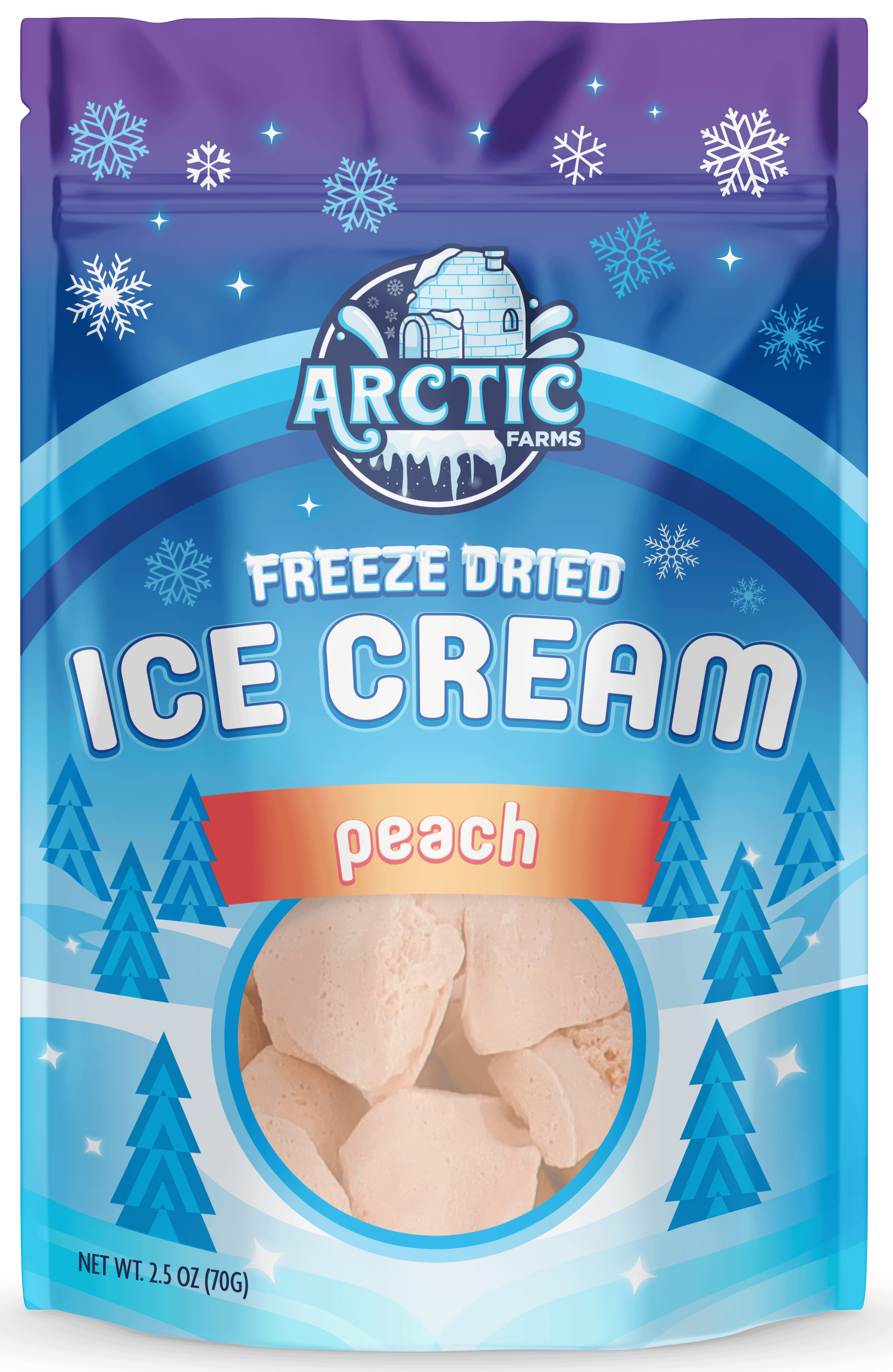 Freeze Dried Ice Cream That Does Not Melt (Peach) (2.5oz) 12 units per case