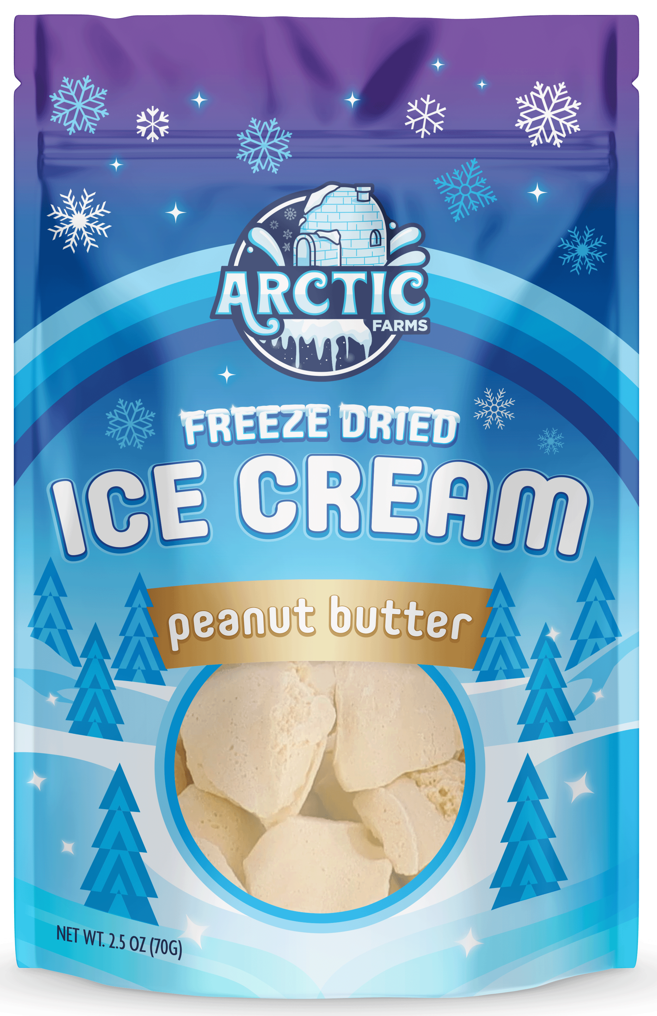 Freeze Dried Ice Cream That Does Not Melt (Peanut butter) (2.5oz) 12 units per case