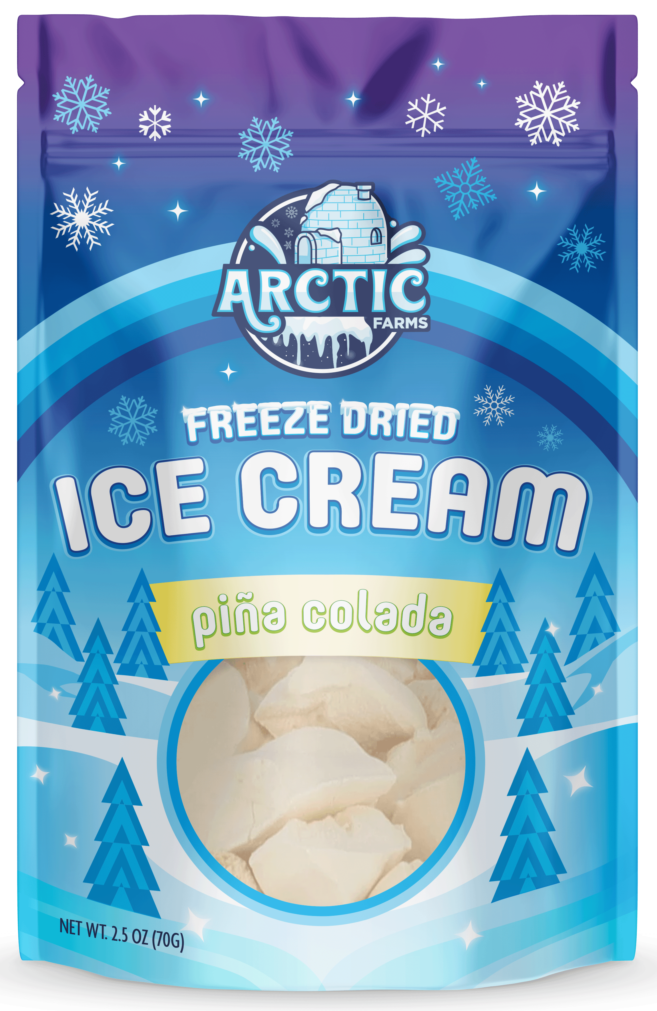 Freeze Dried Ice Cream That Does Not Melt (Pina Colada) (2.5oz) 12 units per case