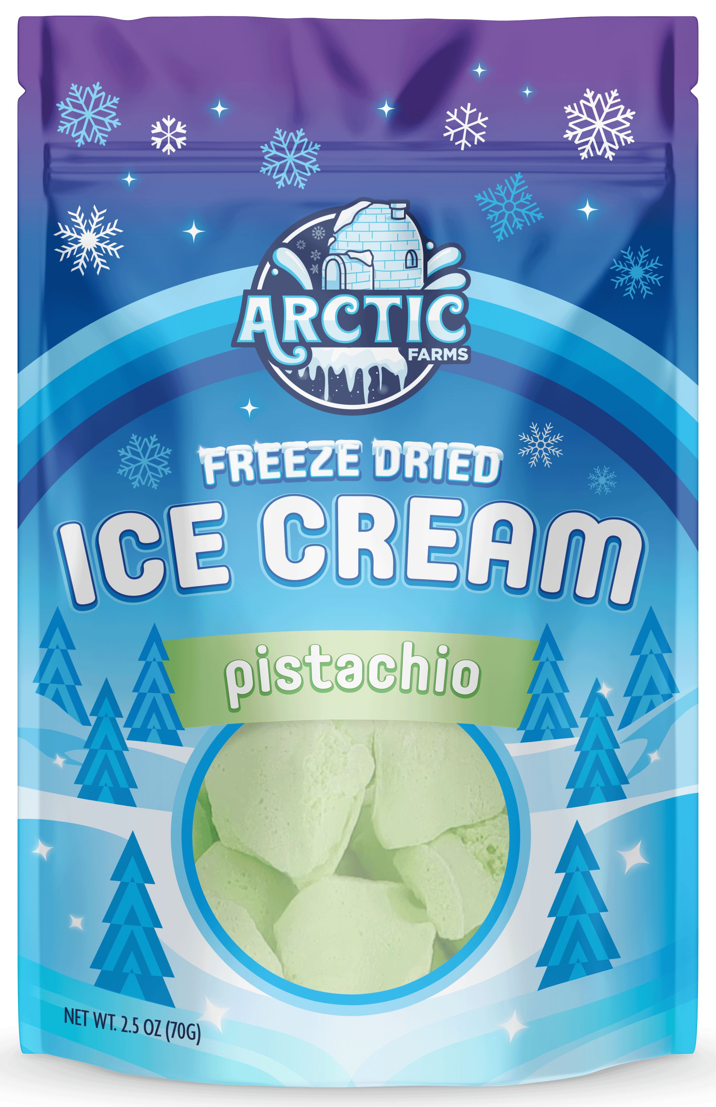 Freeze Dried Ice Cream That Does Not Melt (Pistachio) (2.5oz) 12 units per case