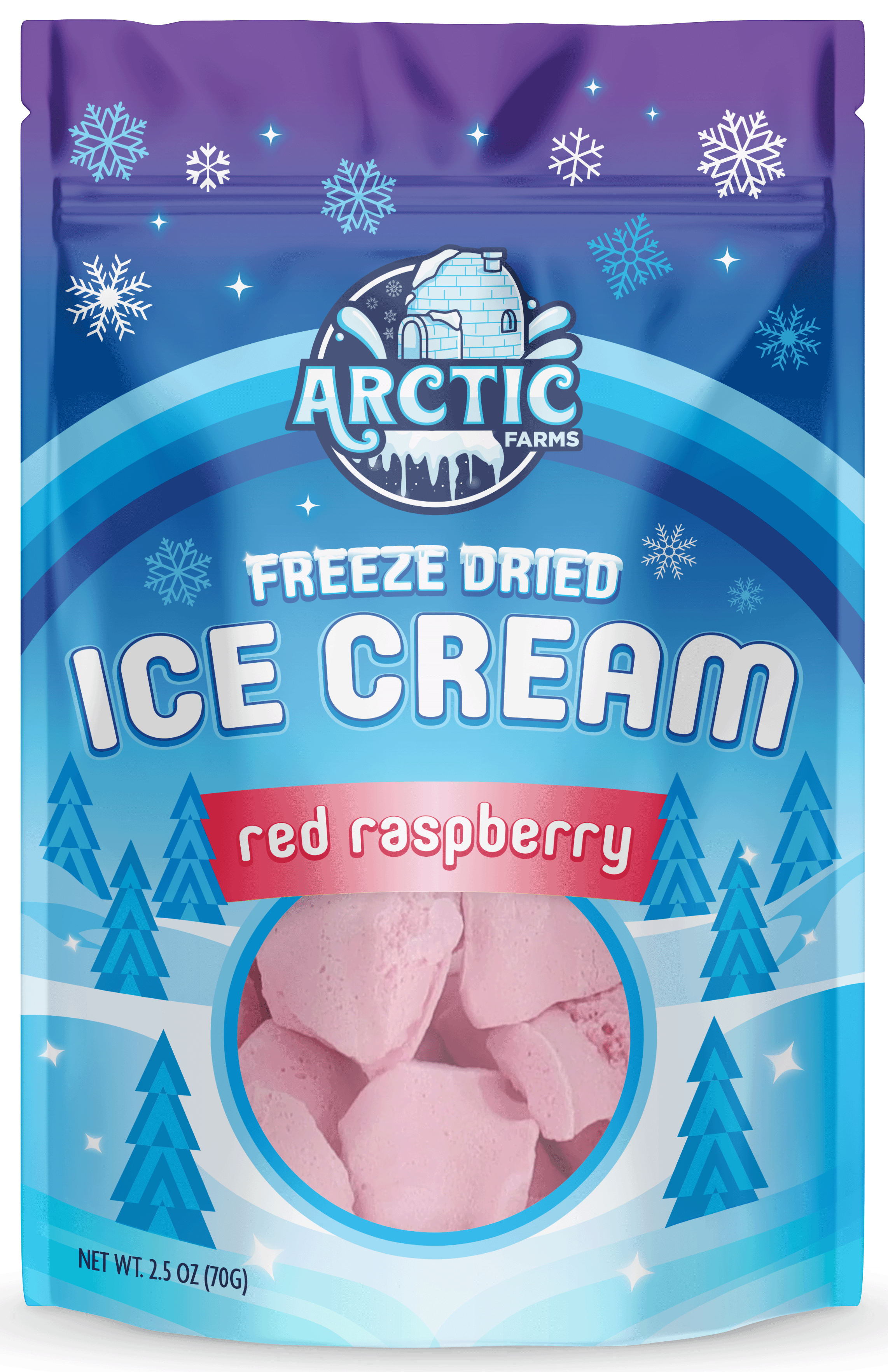 Freeze Dried Ice Cream That Does Not Melt (Red Raspberry) (2.5oz) 12 units per case