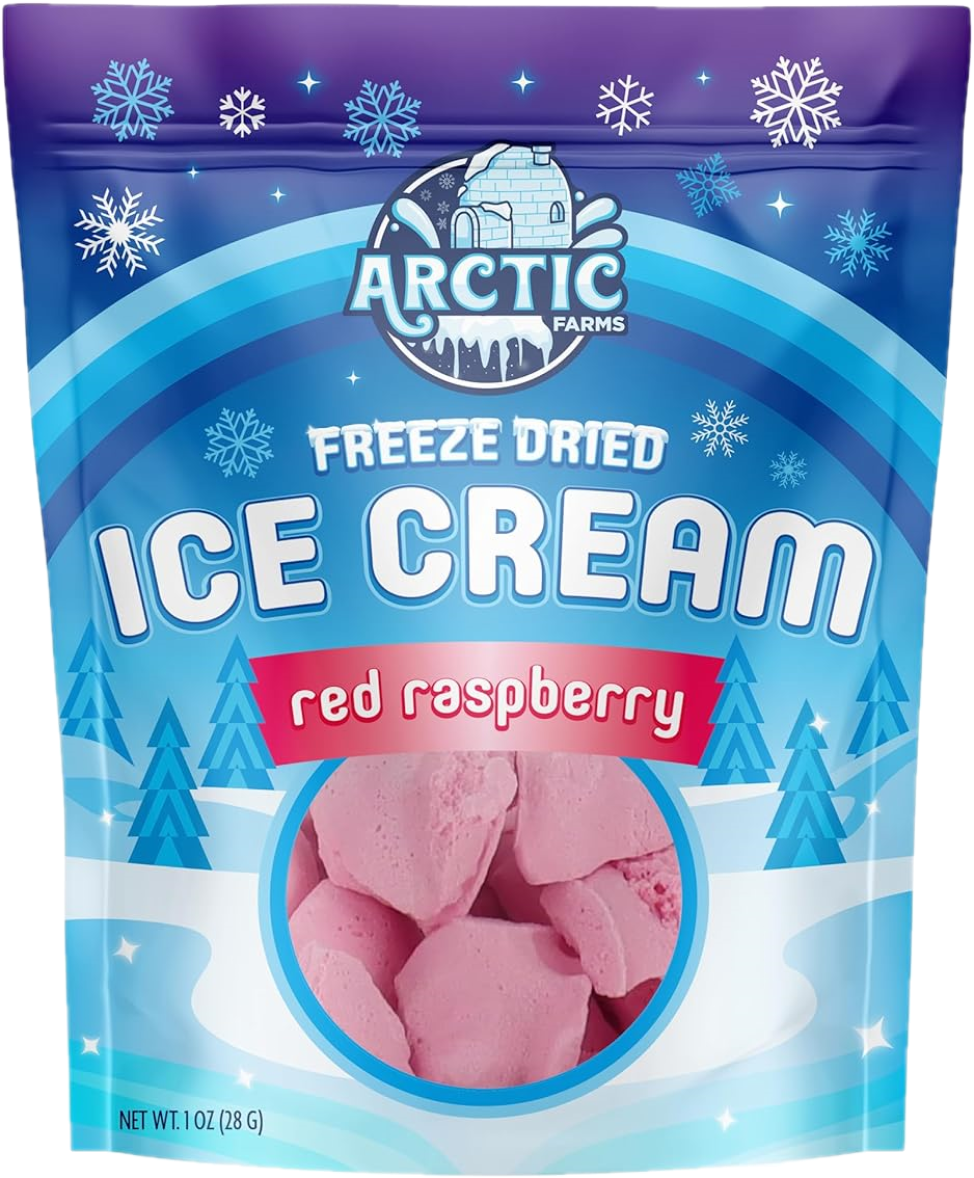 Freeze Dried Ice Cream That Does Not Melt (Red Raspberry) (1oz) 12 units per case