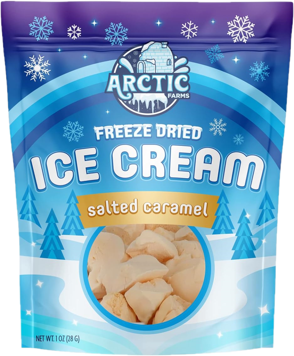 Freeze Dried Ice Cream That Does Not Melt (Salted Caramel) (1oz) 12 units per case