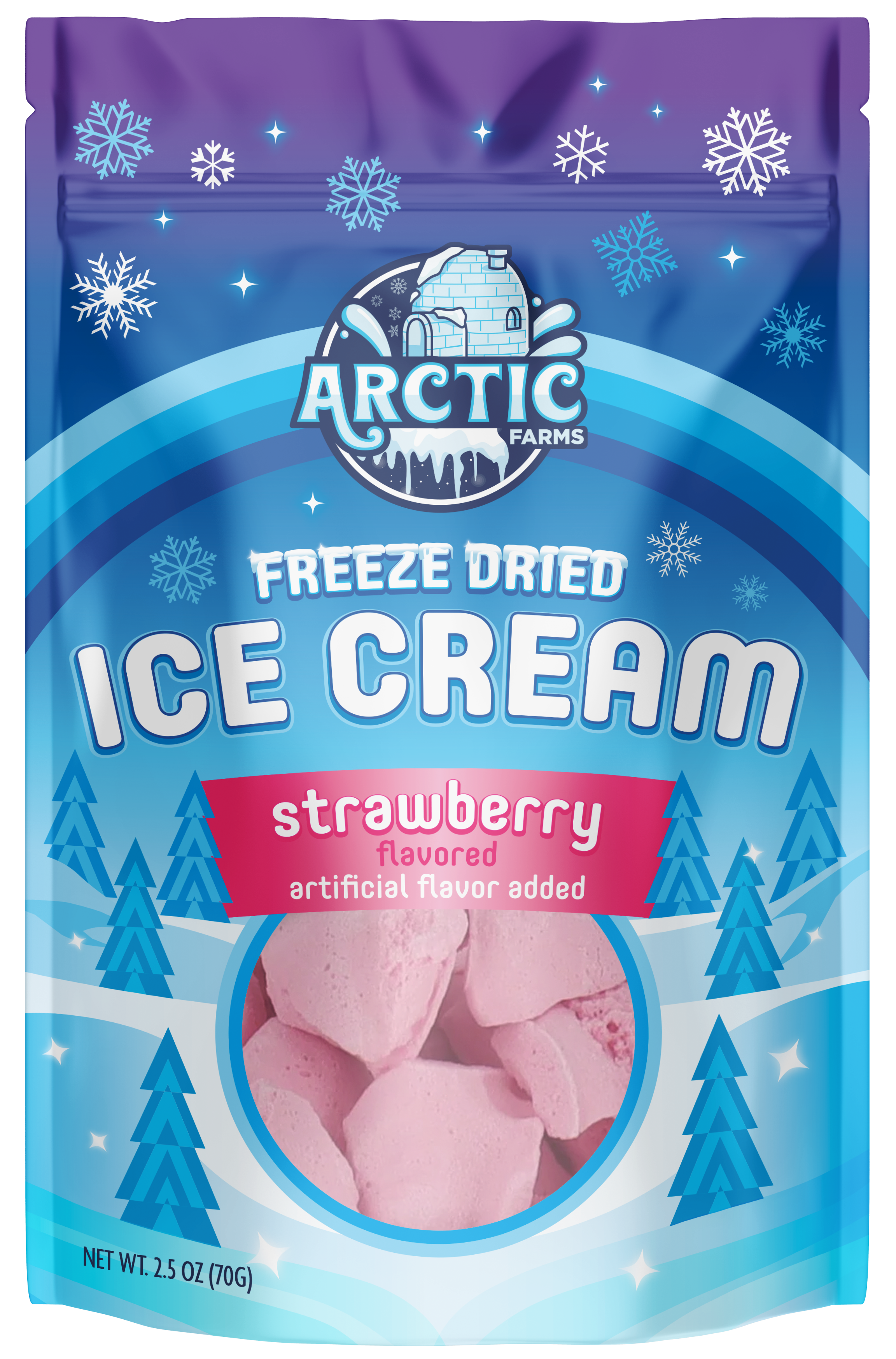 Freeze Dried Ice Cream That Does Not Melt (Strawberry) (2.5oz) 12 units per case