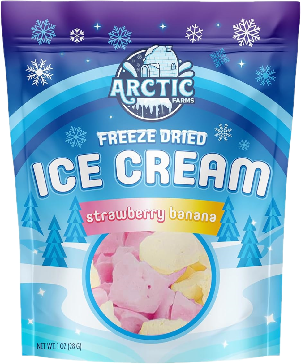 Freeze Dried Ice Cream That Does Not Melt (Strawberry Banana Mix) (1oz) 12 units per case