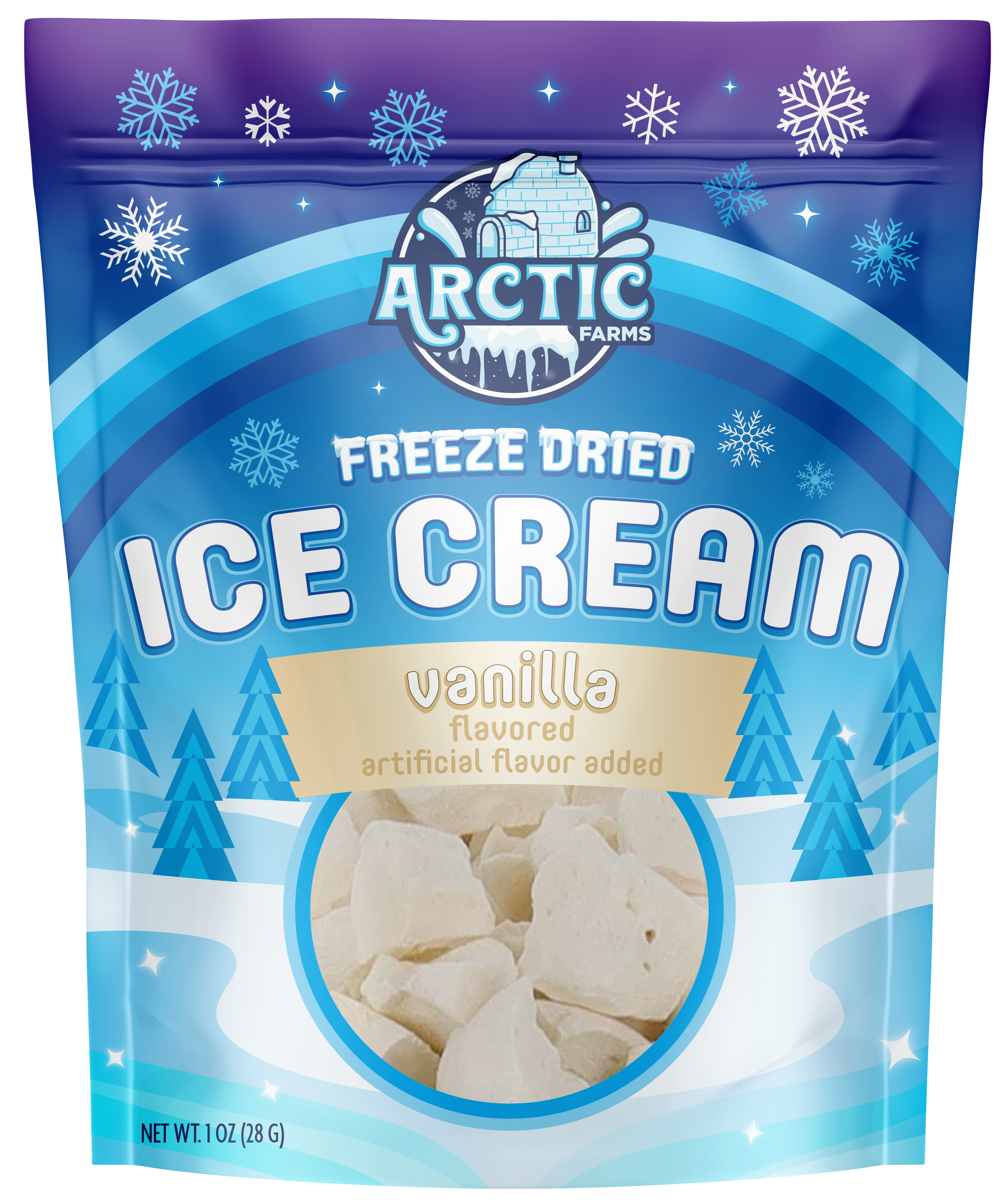 Freeze Dried Ice Cream That Does Not Melt (Vanilla) (1oz) 12 units per case