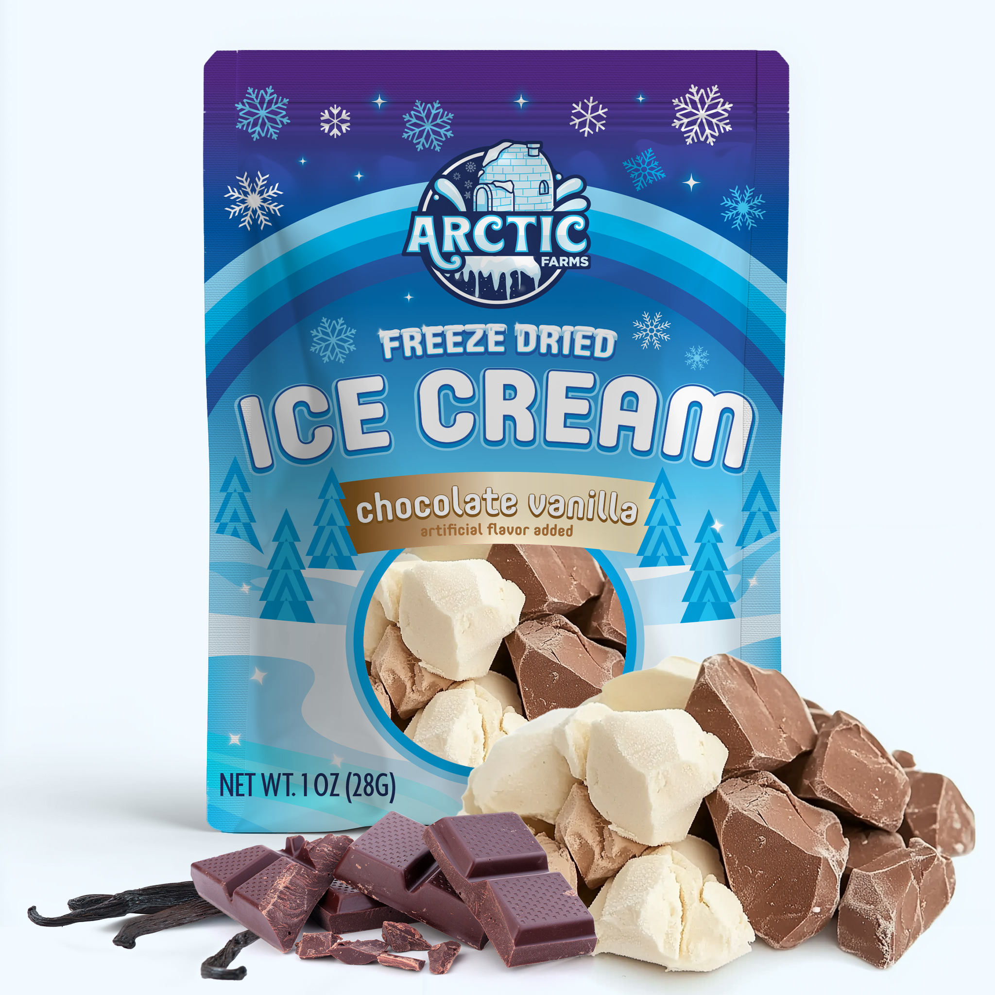 Freeze Dried Ice Cream That Does Not Melt (Chocolate Vanilla) (1oz) 24 units per case 1.0 oz