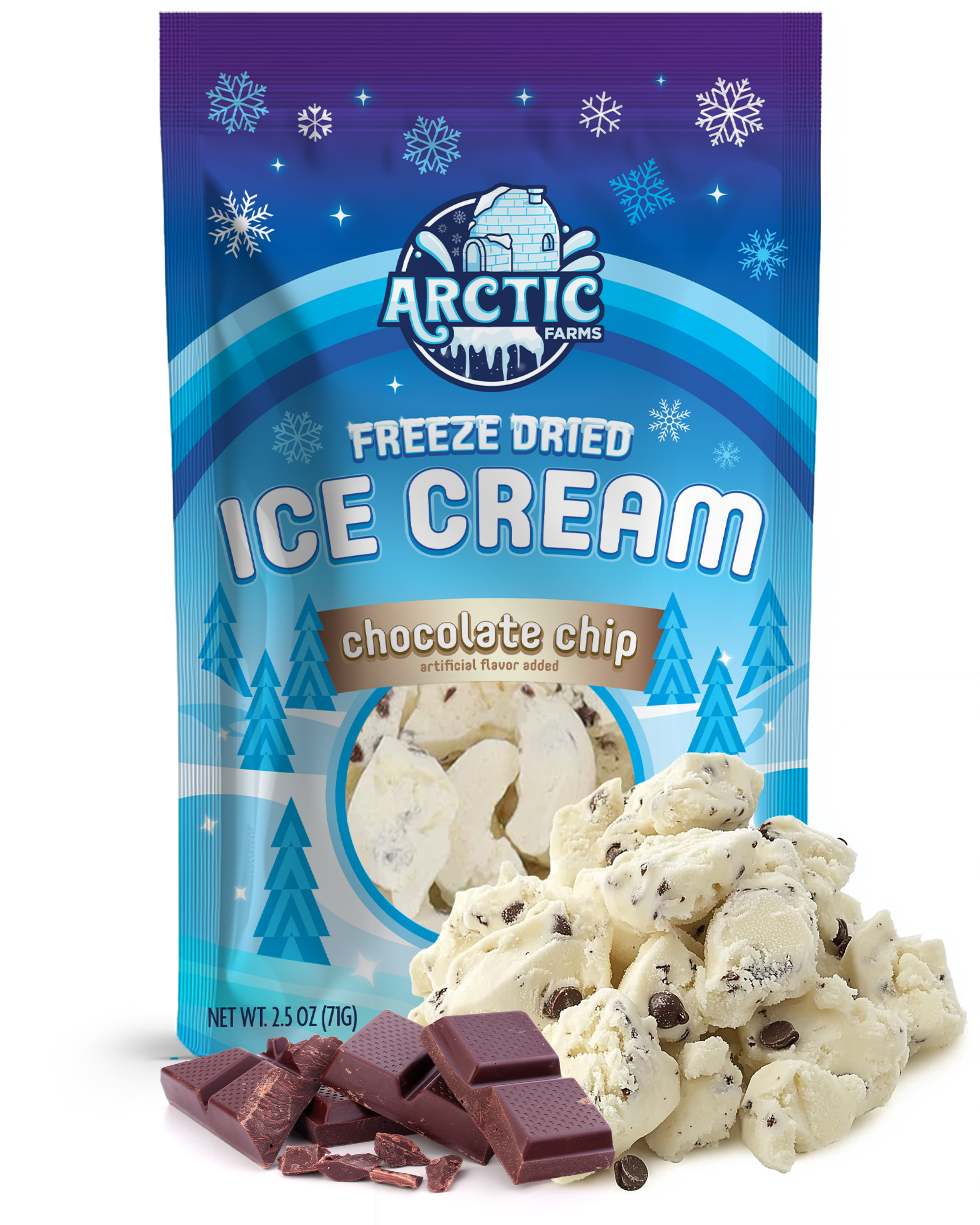 Freeze Dried Ice Cream That Does Not Melt (Chocolate Chip) (2.5oz) 24 units per case 2.5 oz